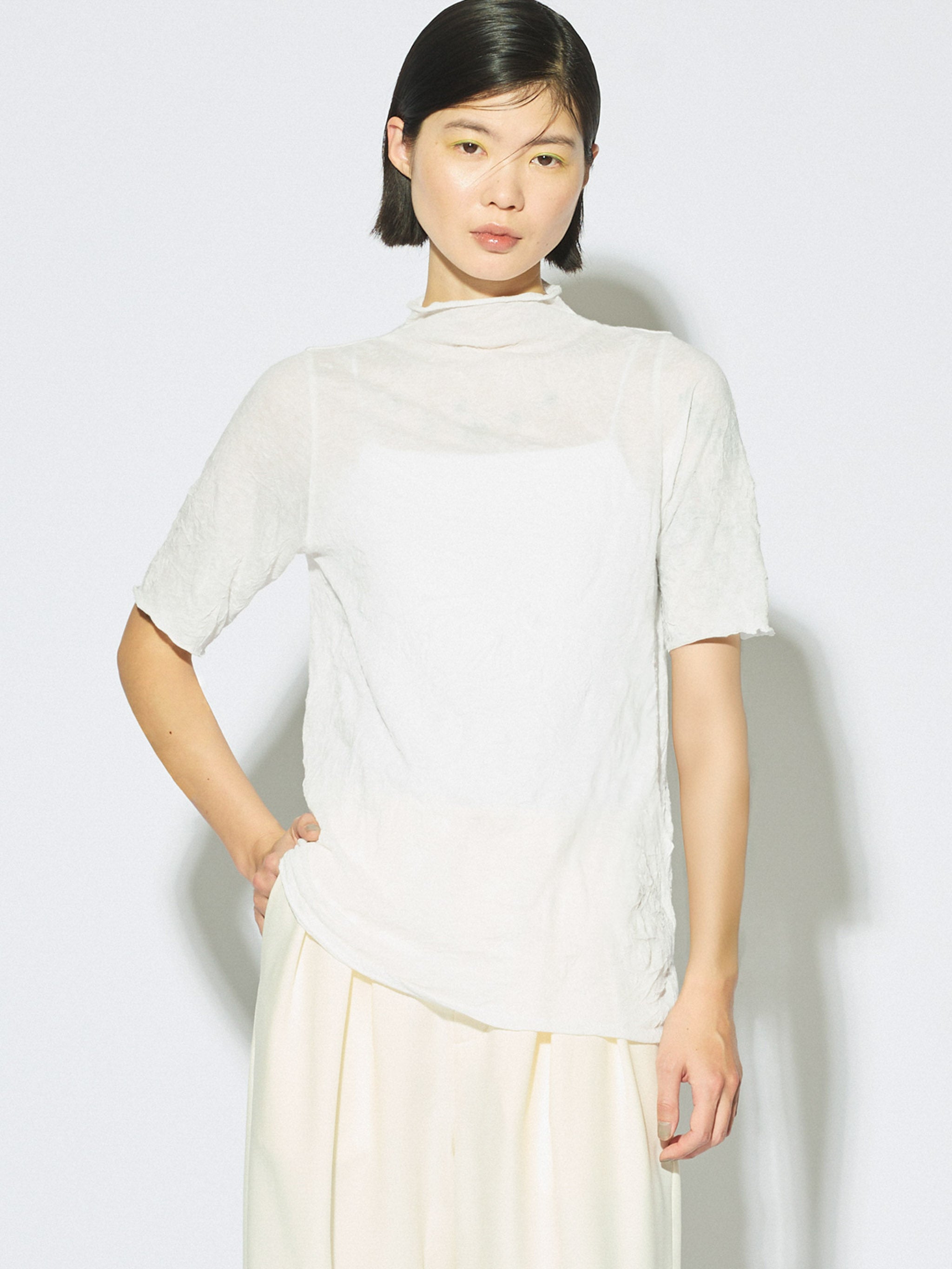 sheer high neck sleeve inner