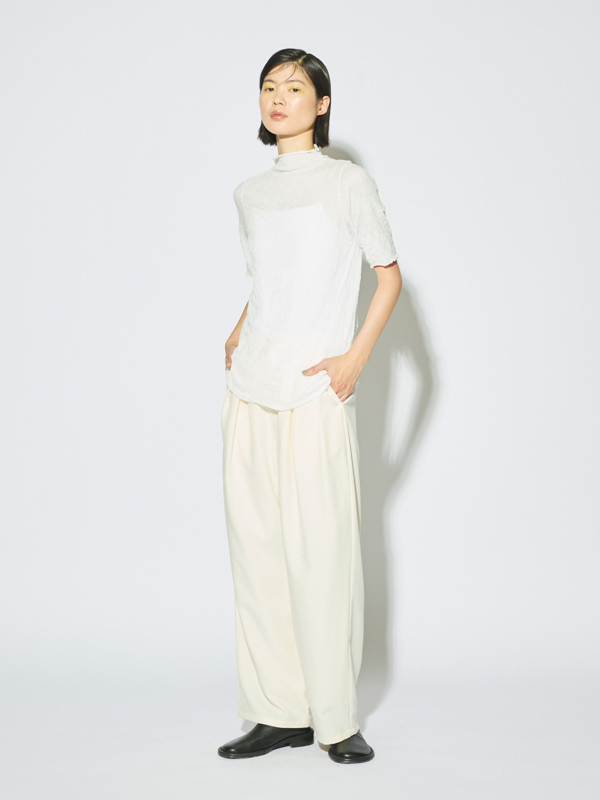 sheer high neck sleeve inner