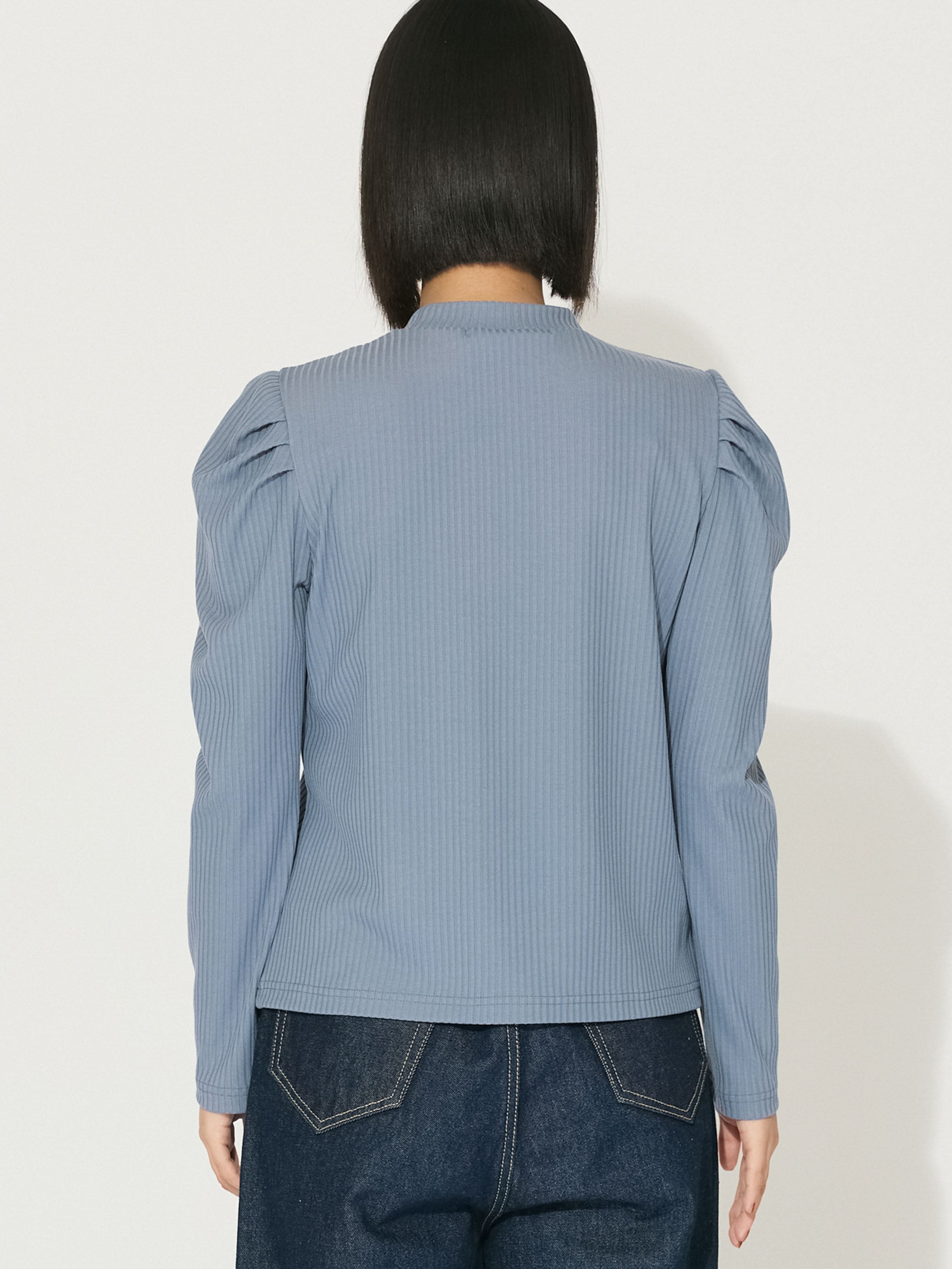 power shoulder rib pullover