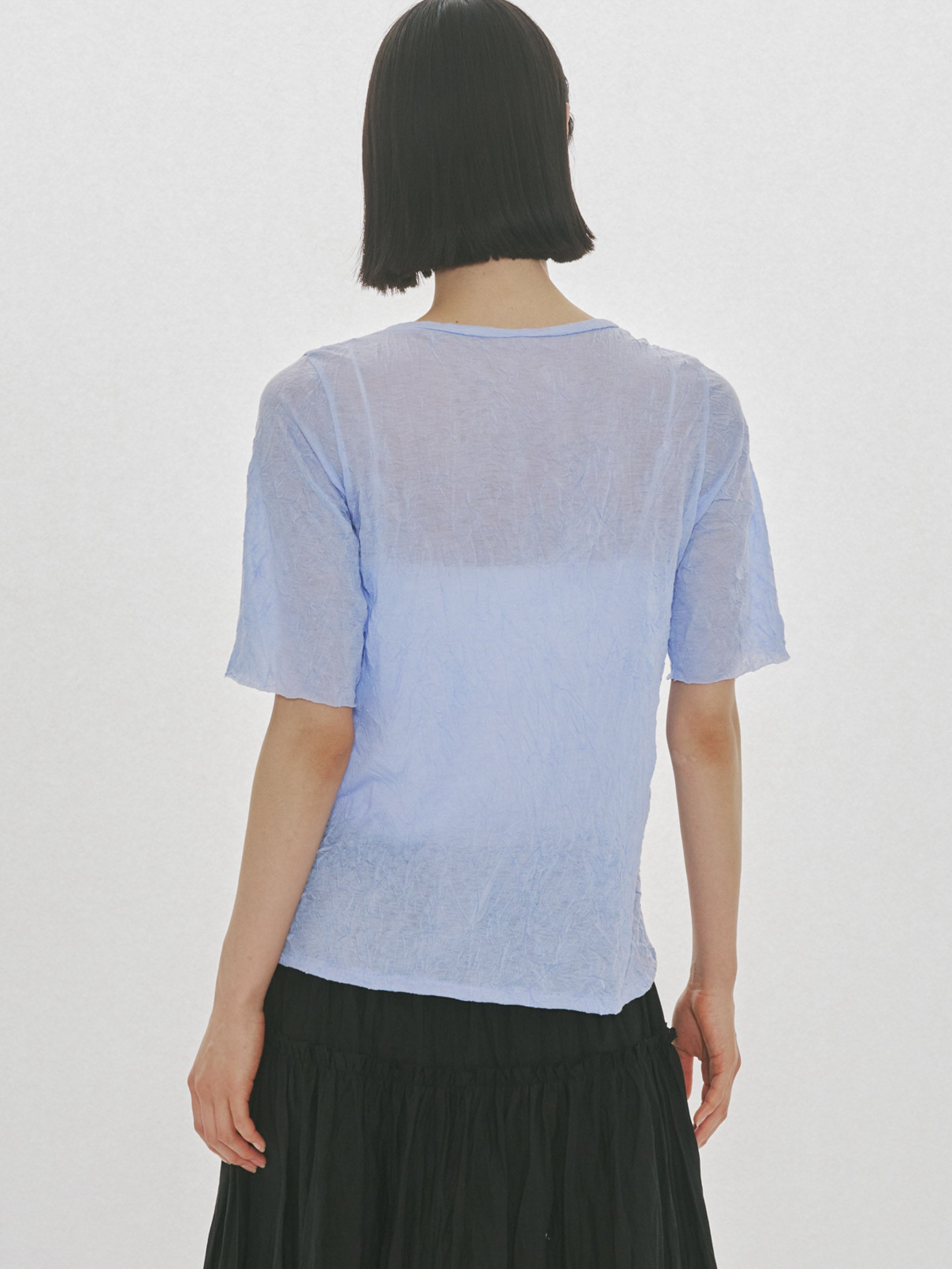 see-through crew neck half slv inner