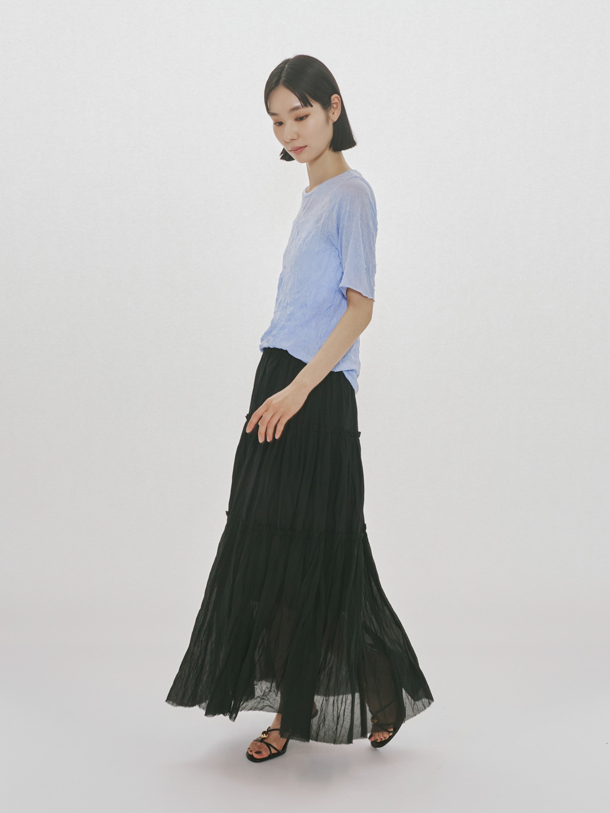 see-through crew neck half slv inner