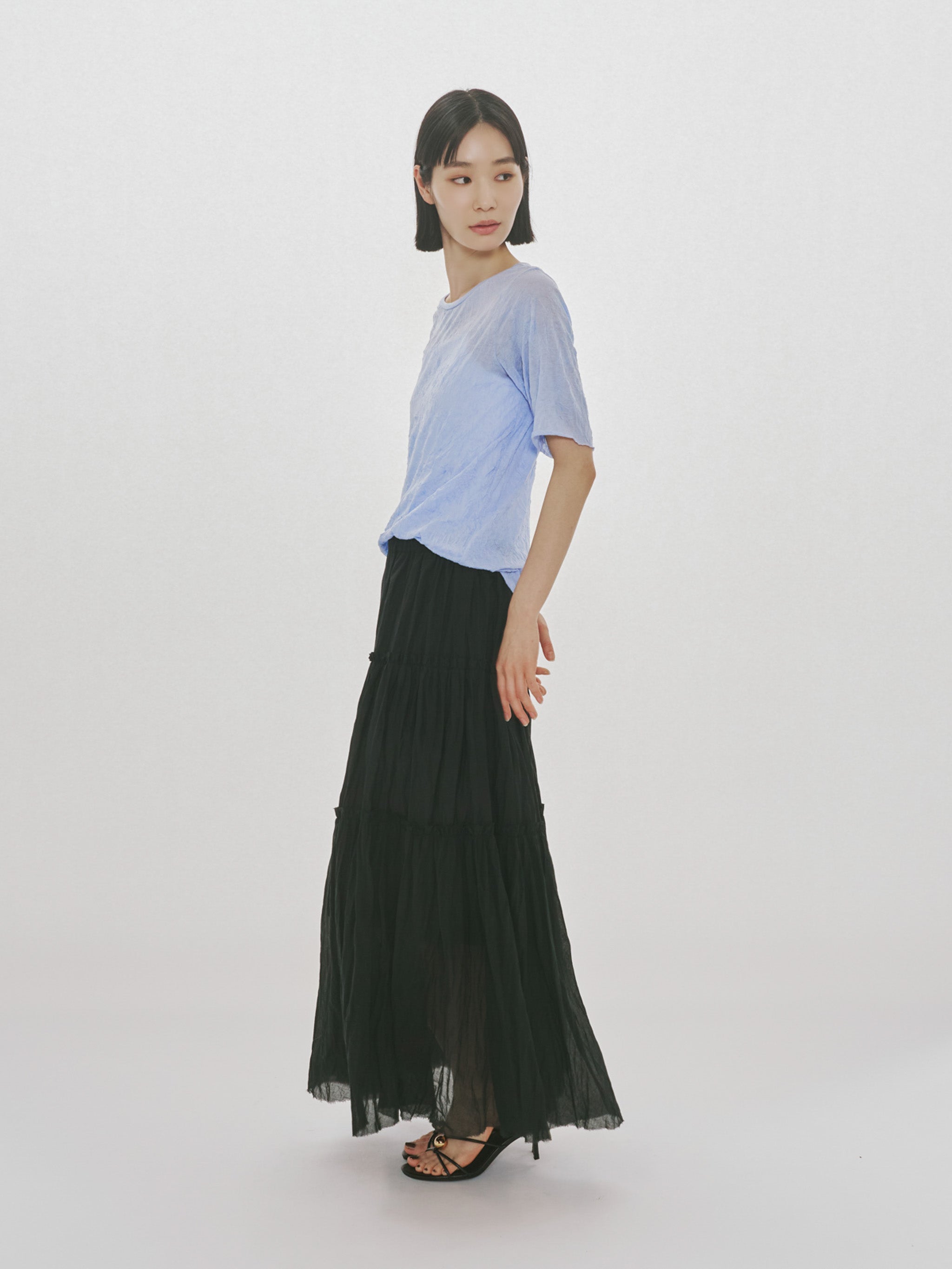 see-through crew neck half slv inner