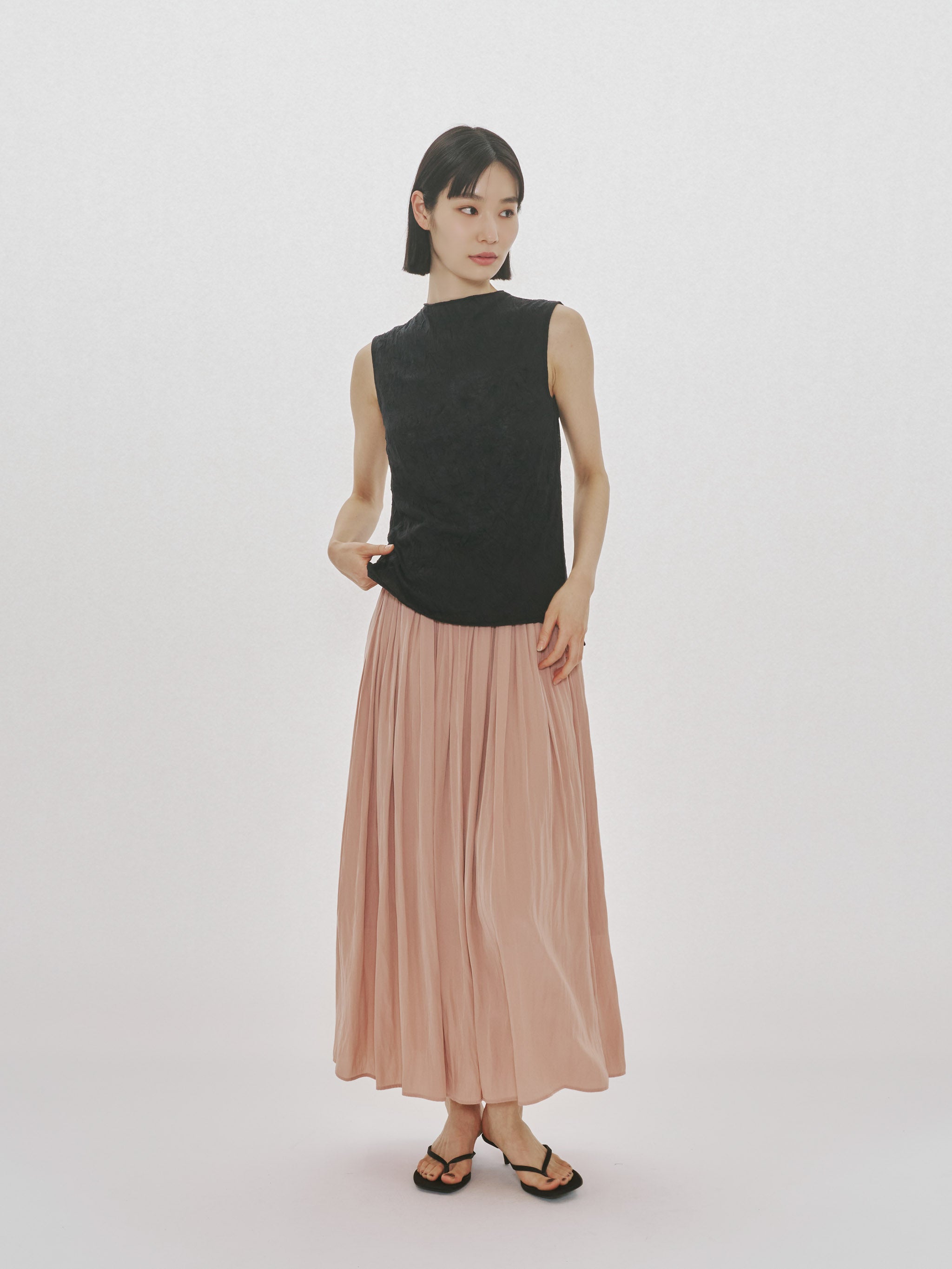 see-through high neck sleeveless inner