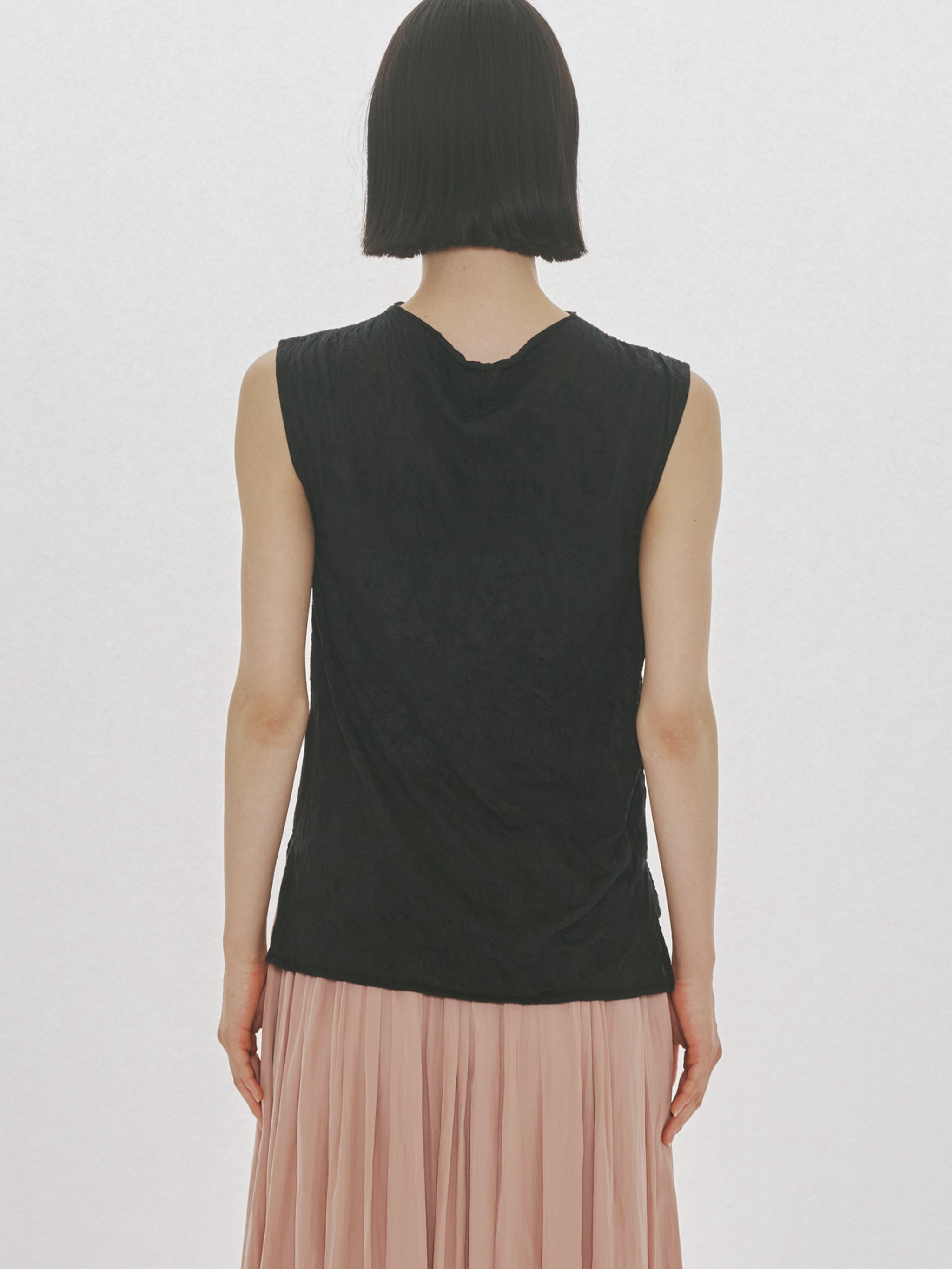see-through high neck sleeveless inner
