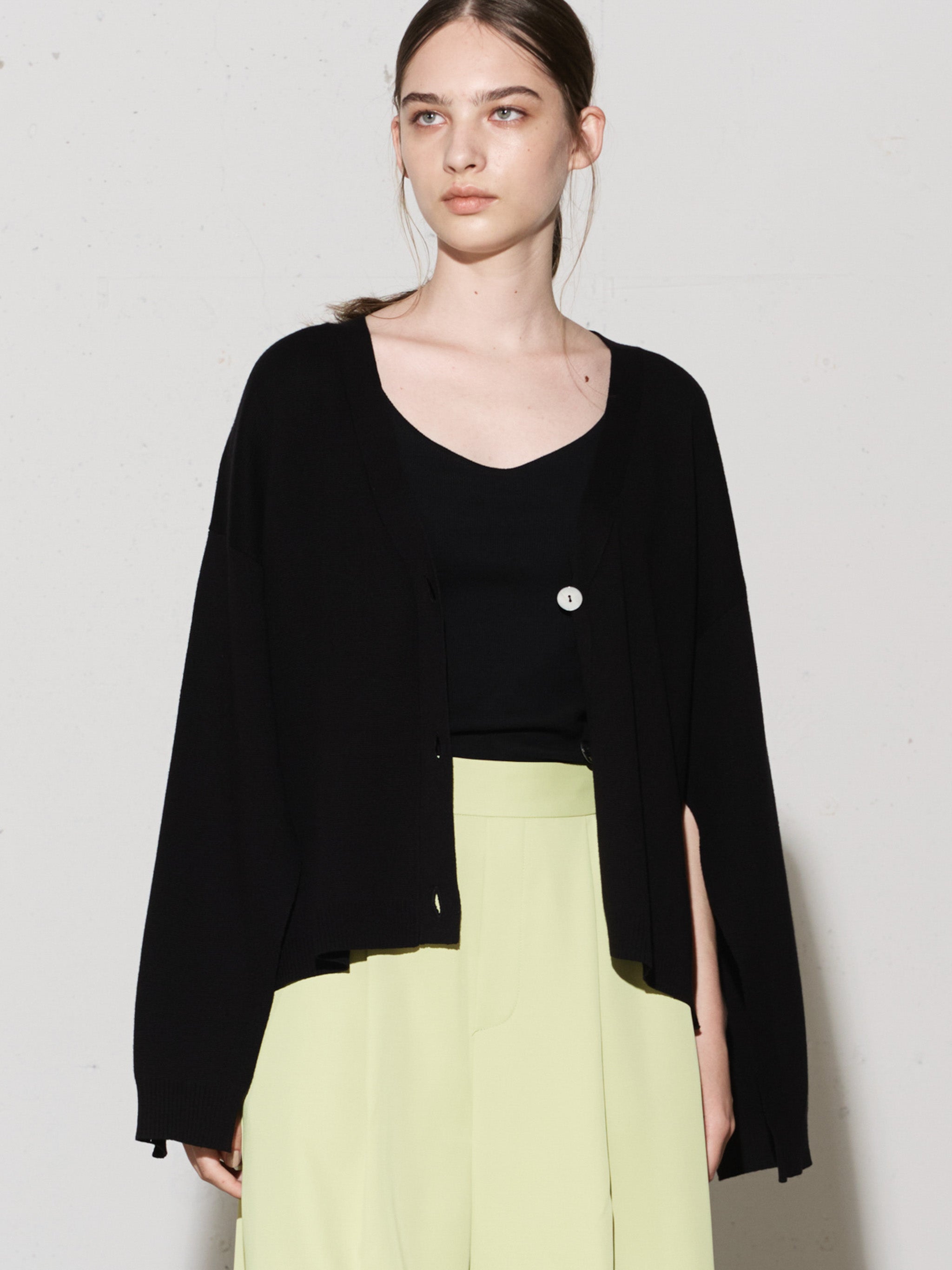 slit sleeve knit cardigan