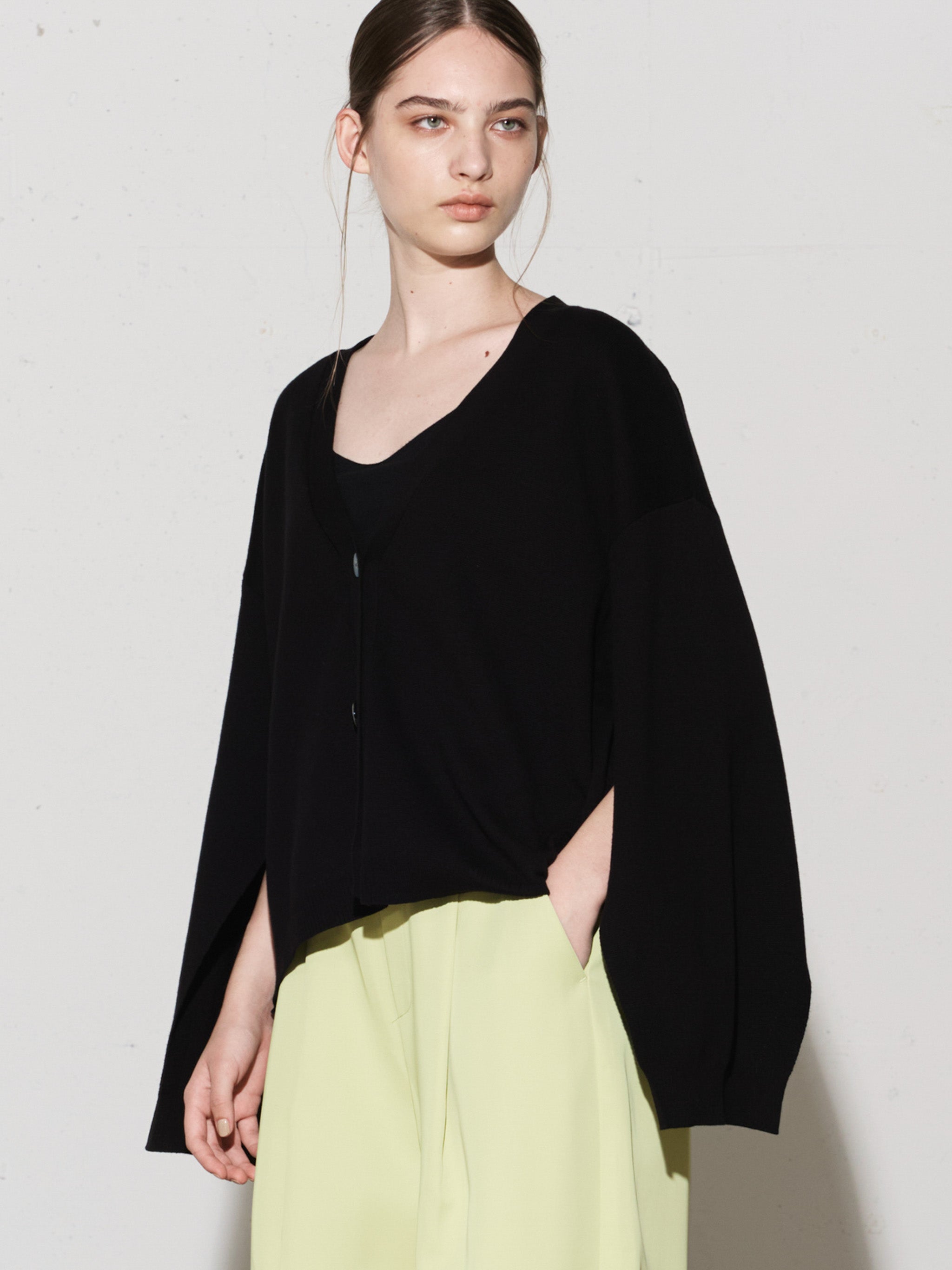 slit sleeve knit cardigan