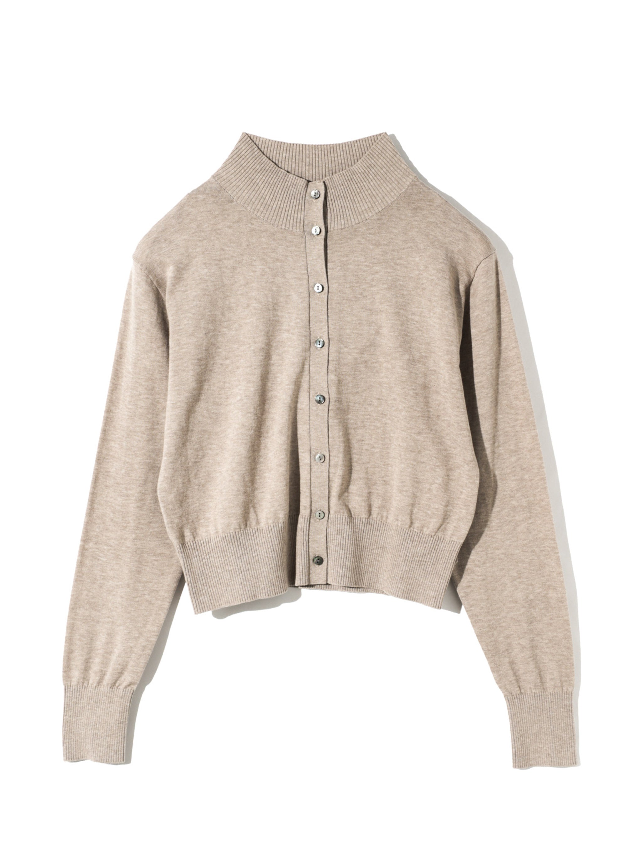 high neck short cardigan