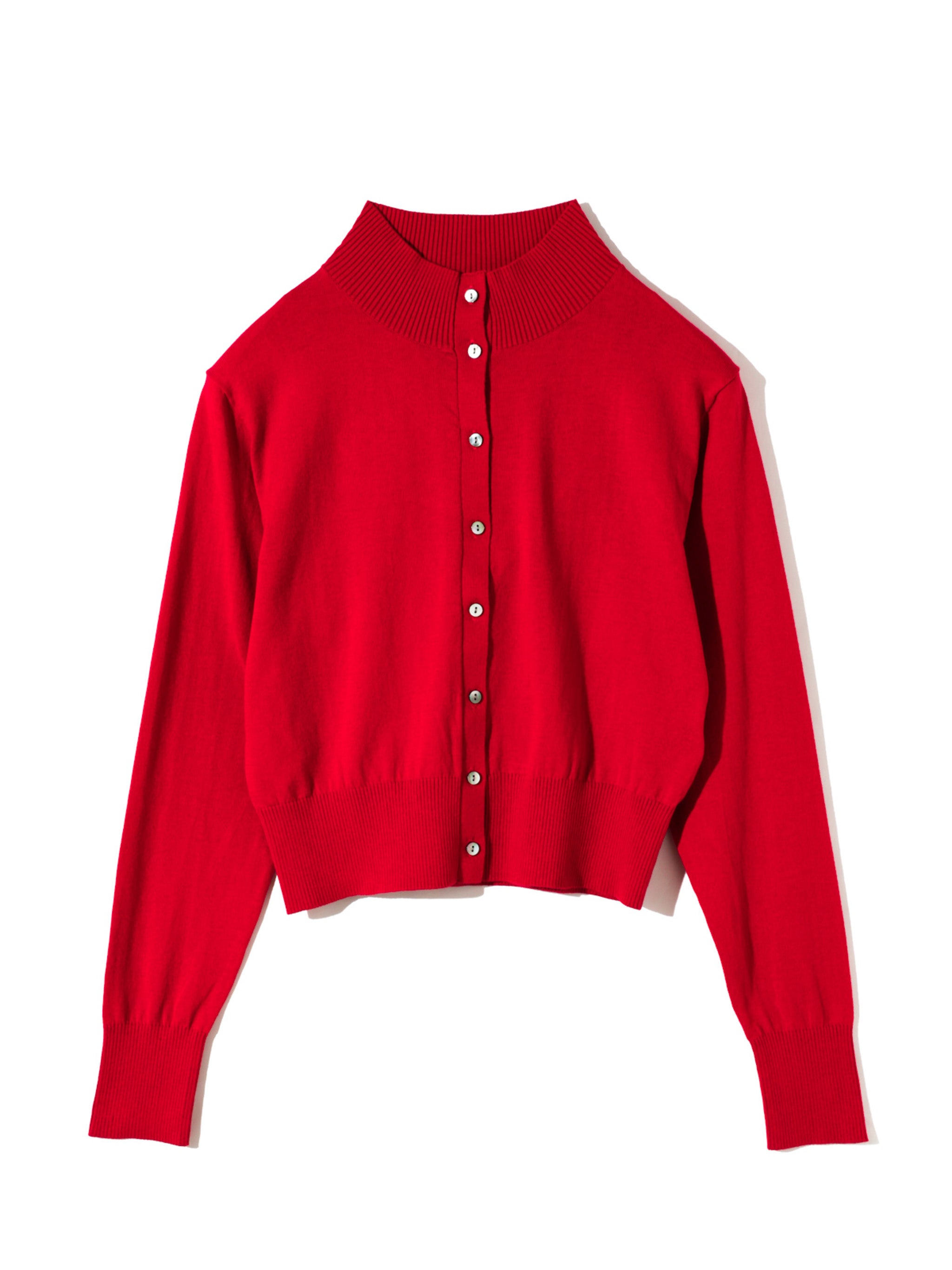 high neck short cardigan