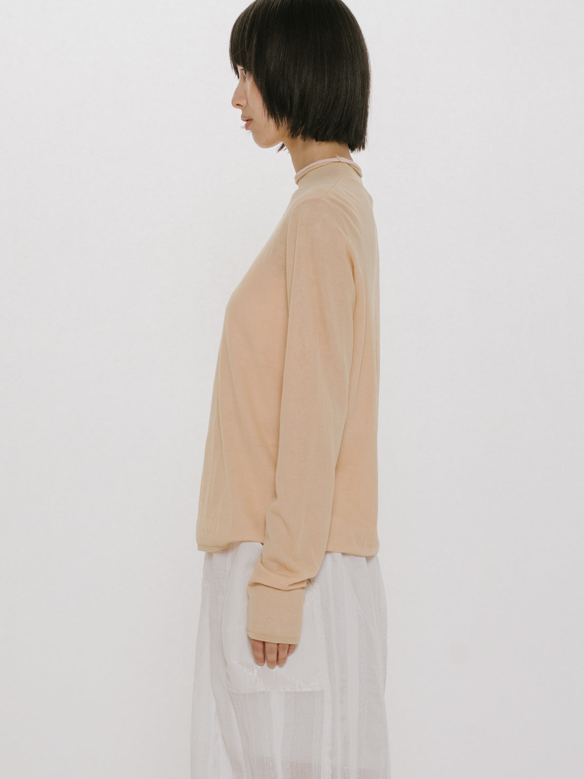 sheer layered turtle neck P/O