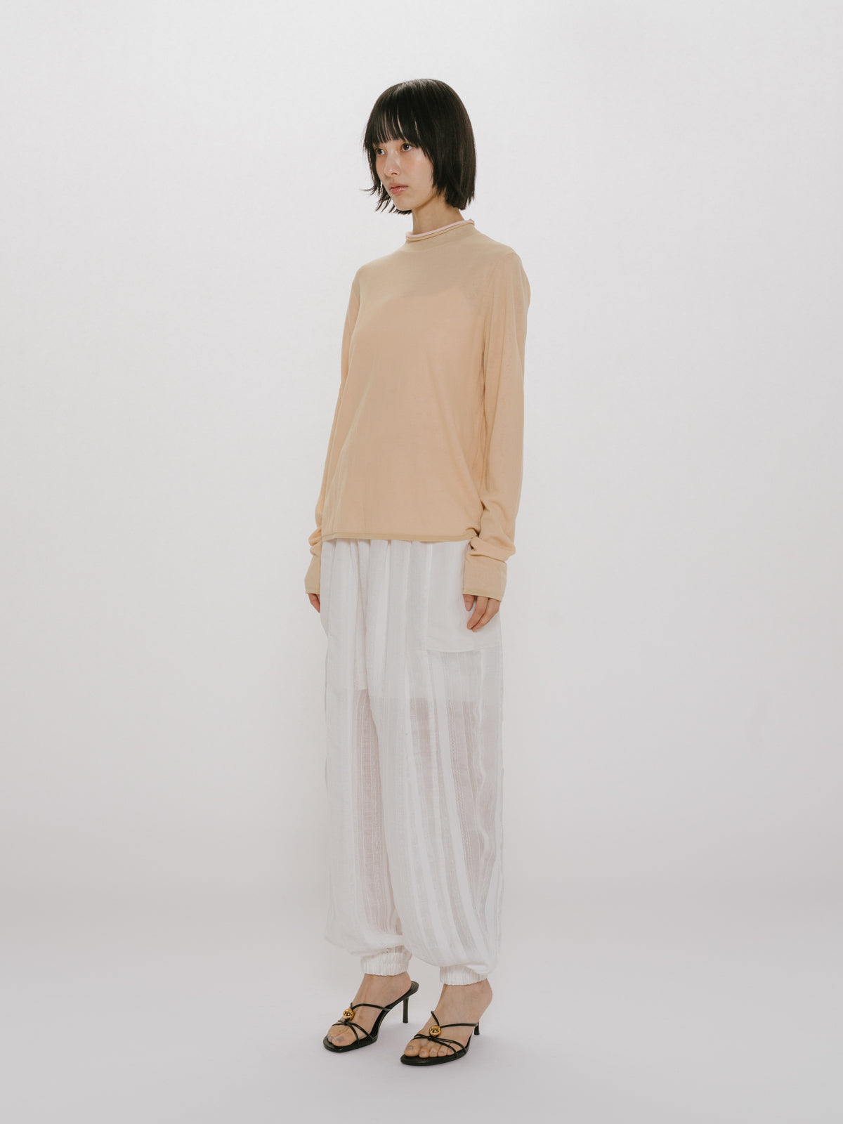 sheer layered turtle neck P/O
