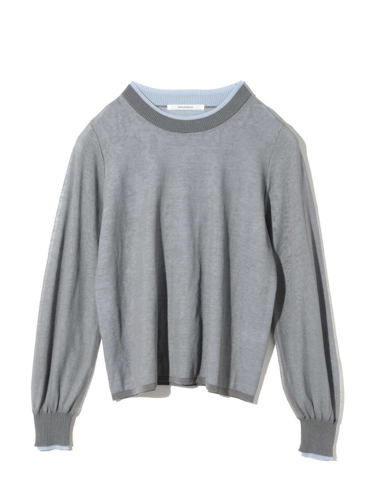 sheer layered crew neck pullover