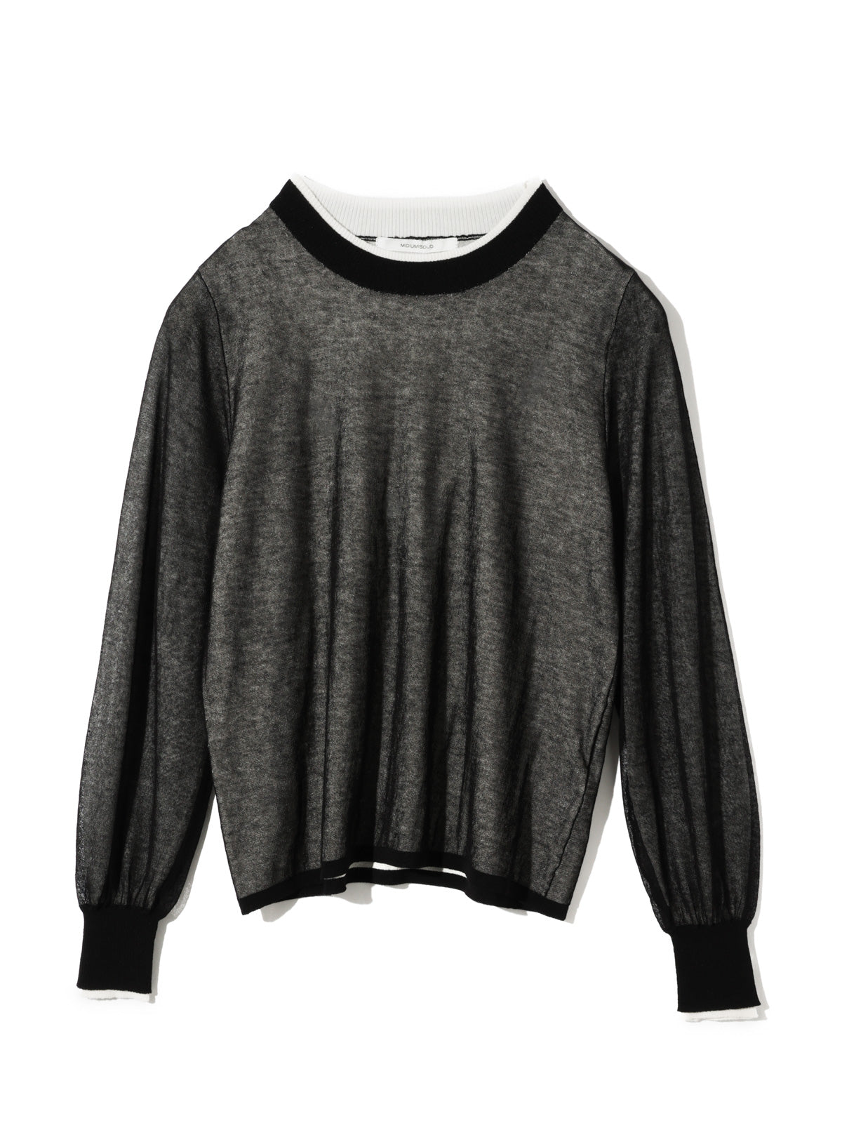 sheer layered crew neck pullover