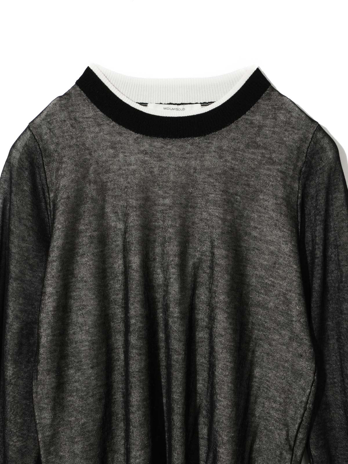sheer layered crew neck pullover