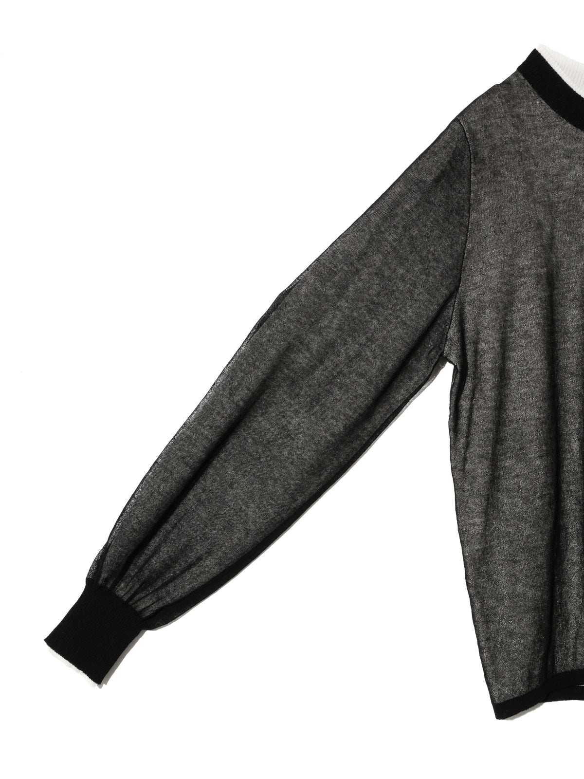 sheer layered crew neck pullover