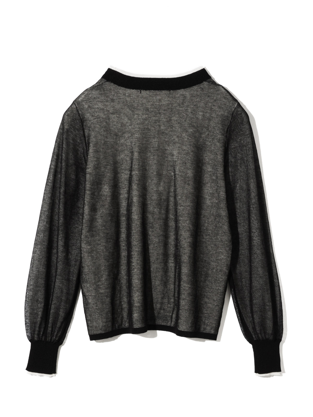 sheer layered crew neck pullover