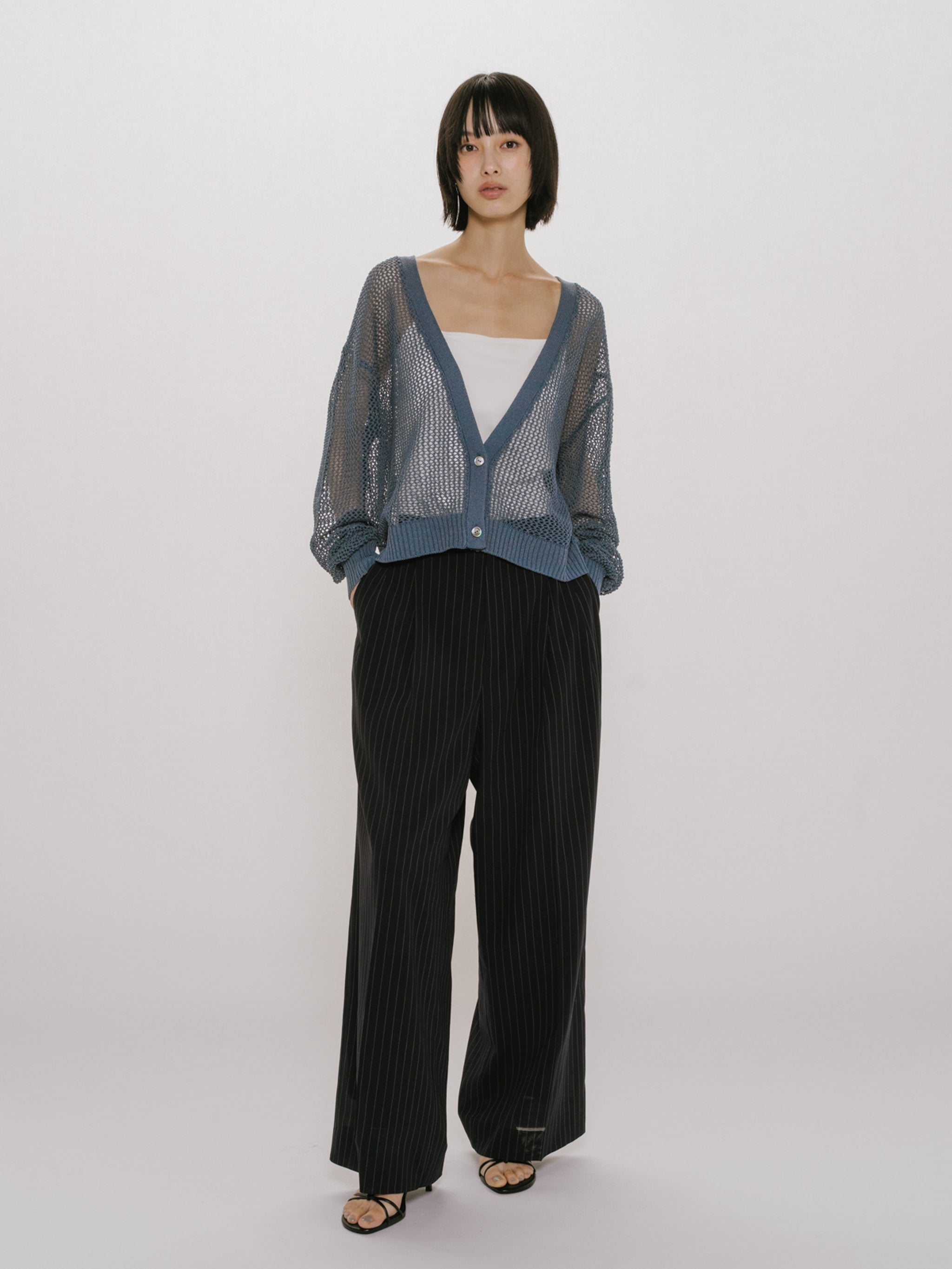 mesh short cardigan