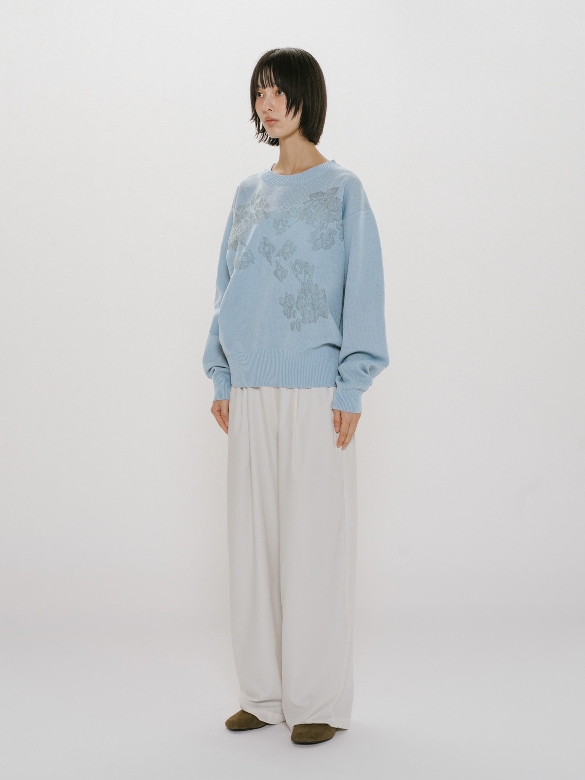 flower jacquard pullover