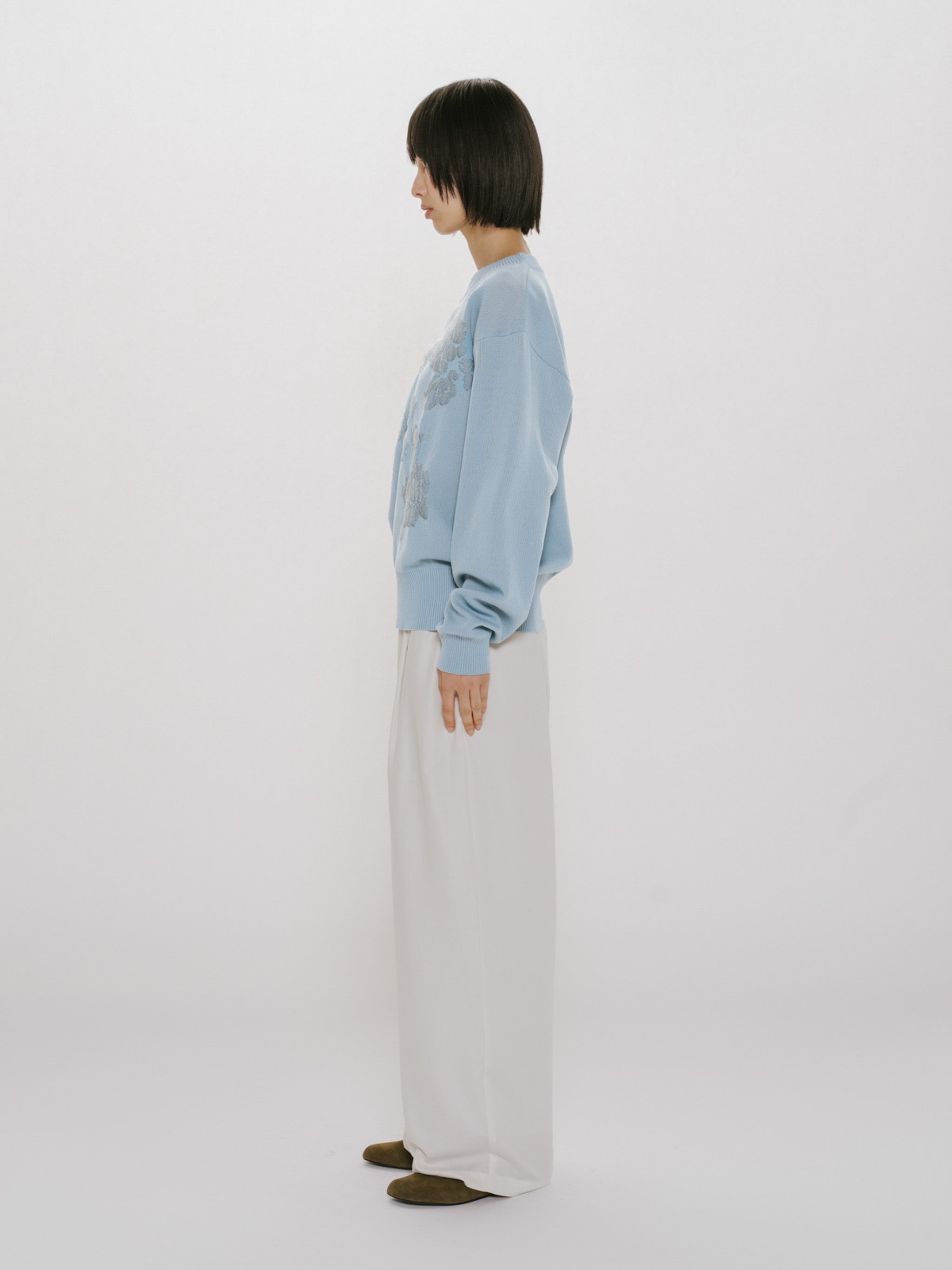 flower jacquard pullover