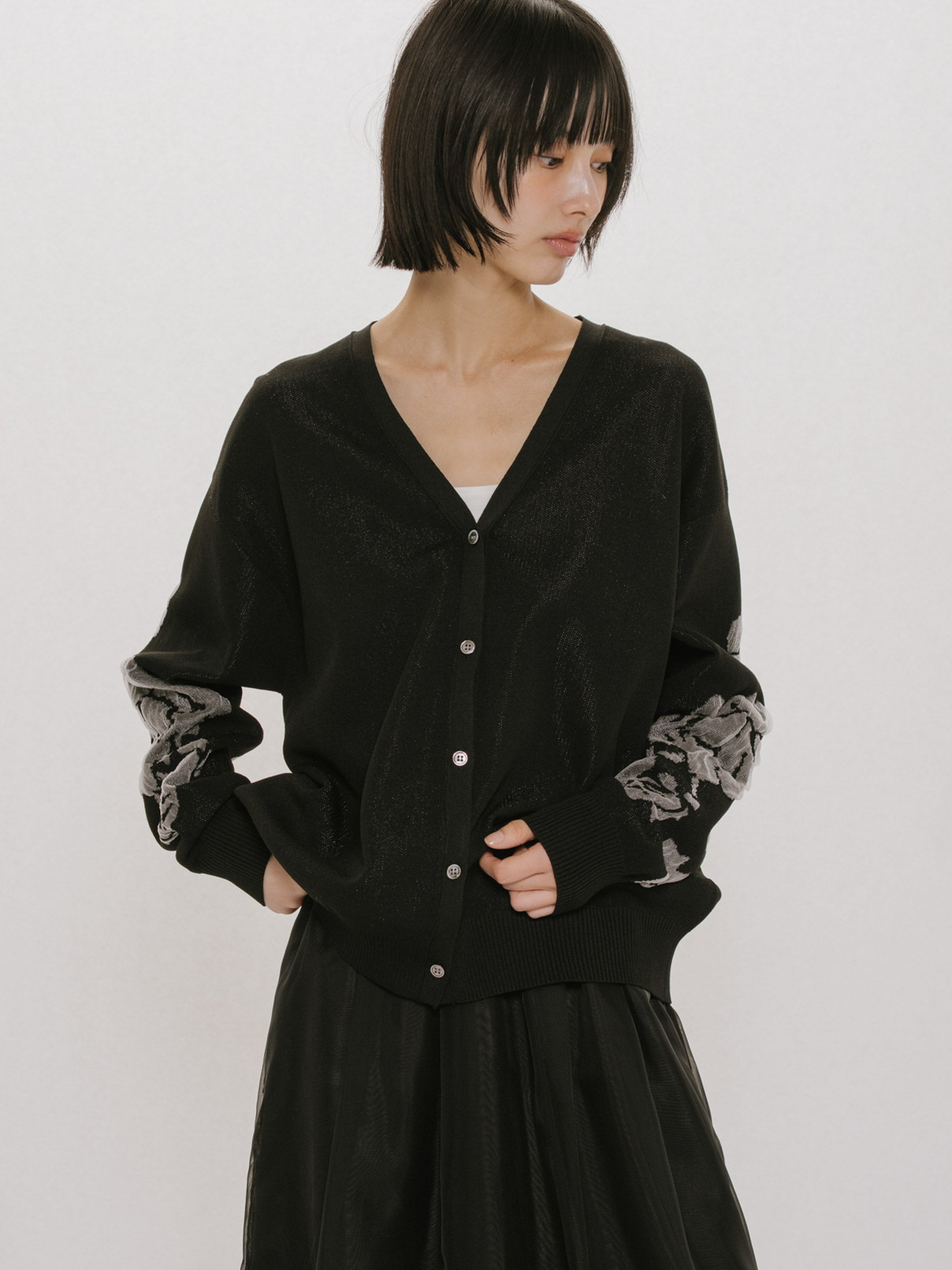 flower jacquard cardigan