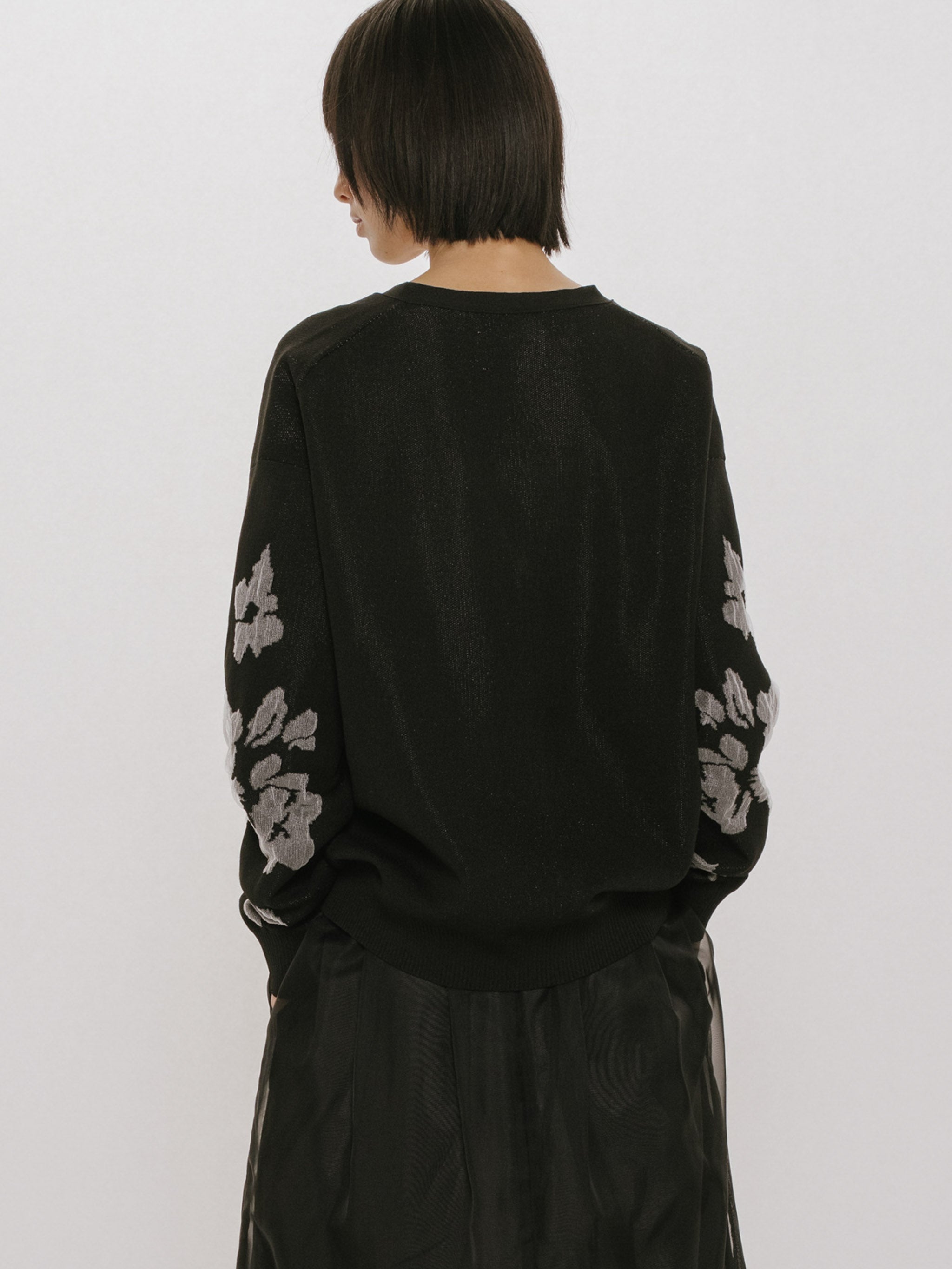 flower jacquard cardigan