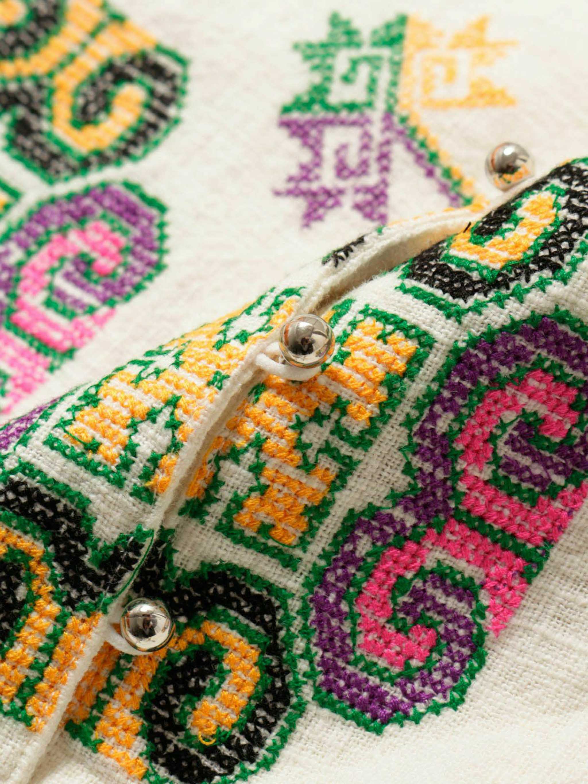 ヴィンテージライク刺繍ベスト【3-1029】