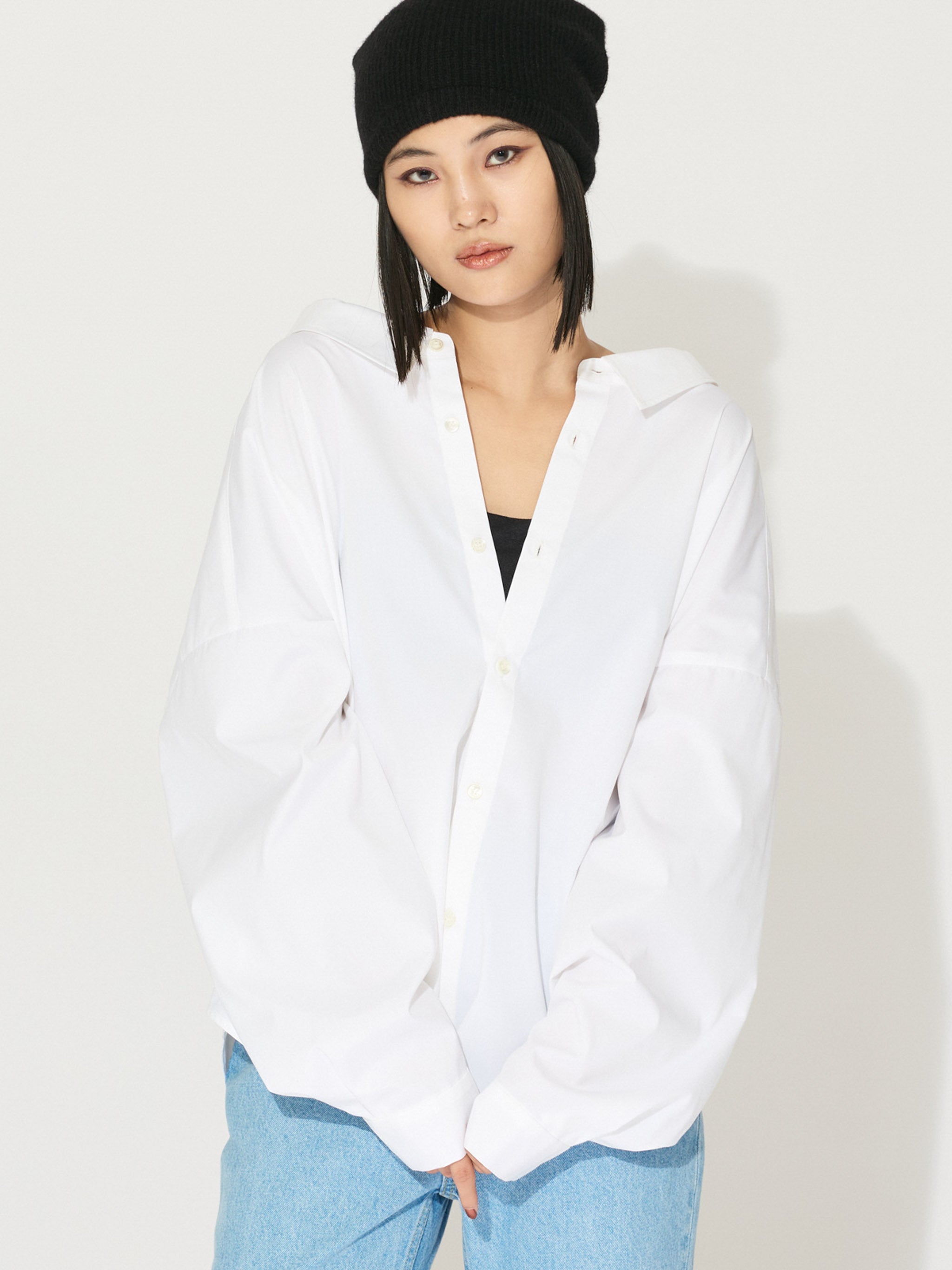 drop shoulder wide shirt
