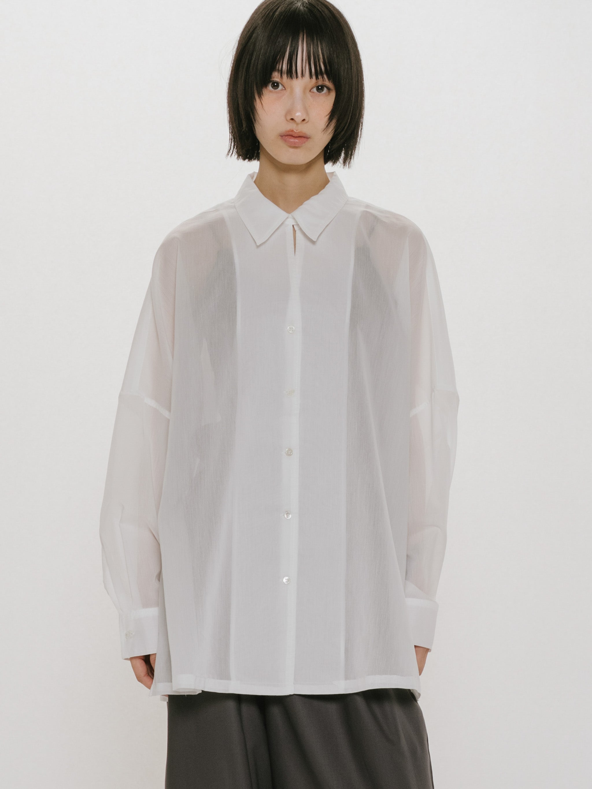 sheer skipper poncho shirt