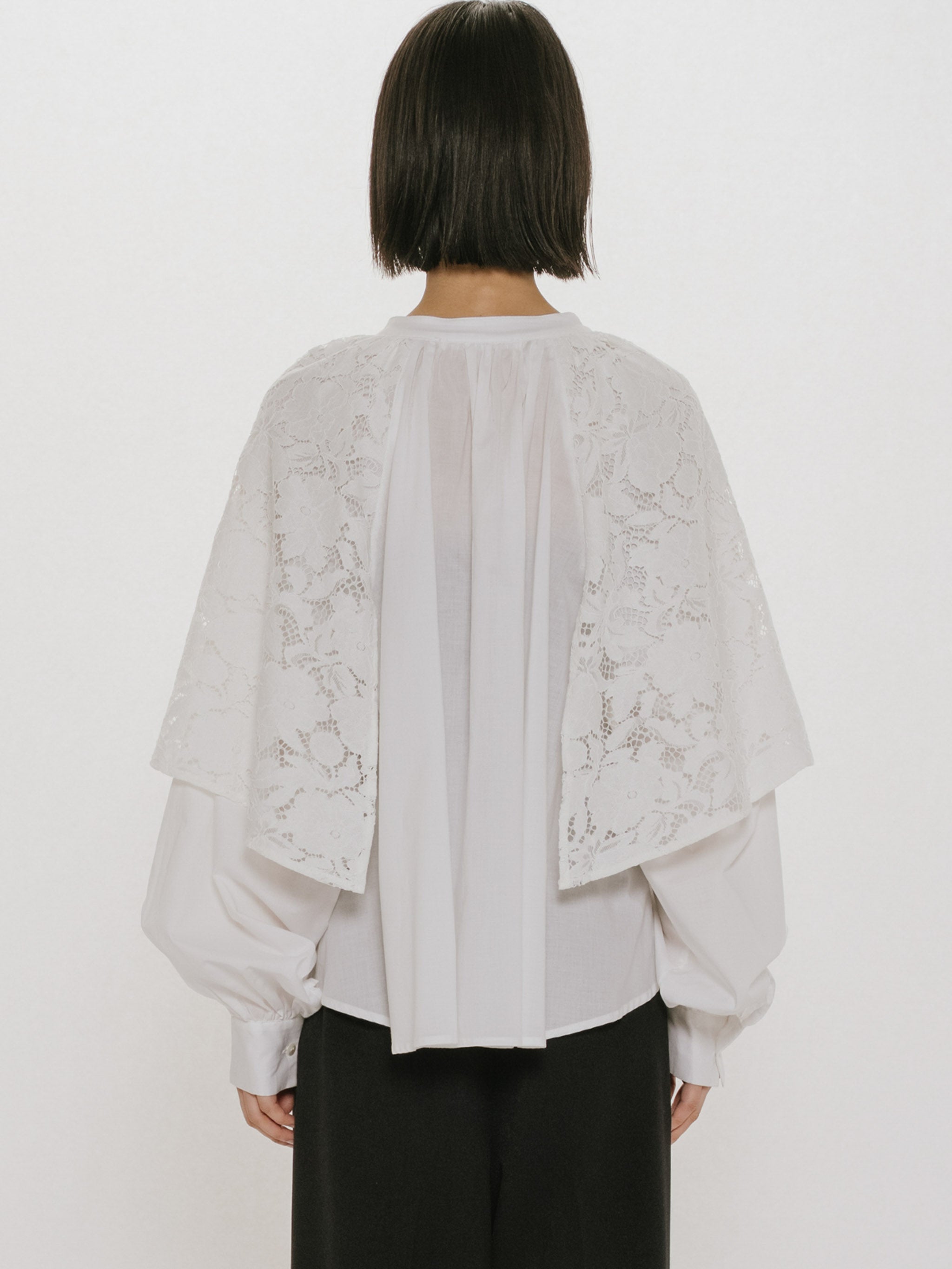 lace flare blouse