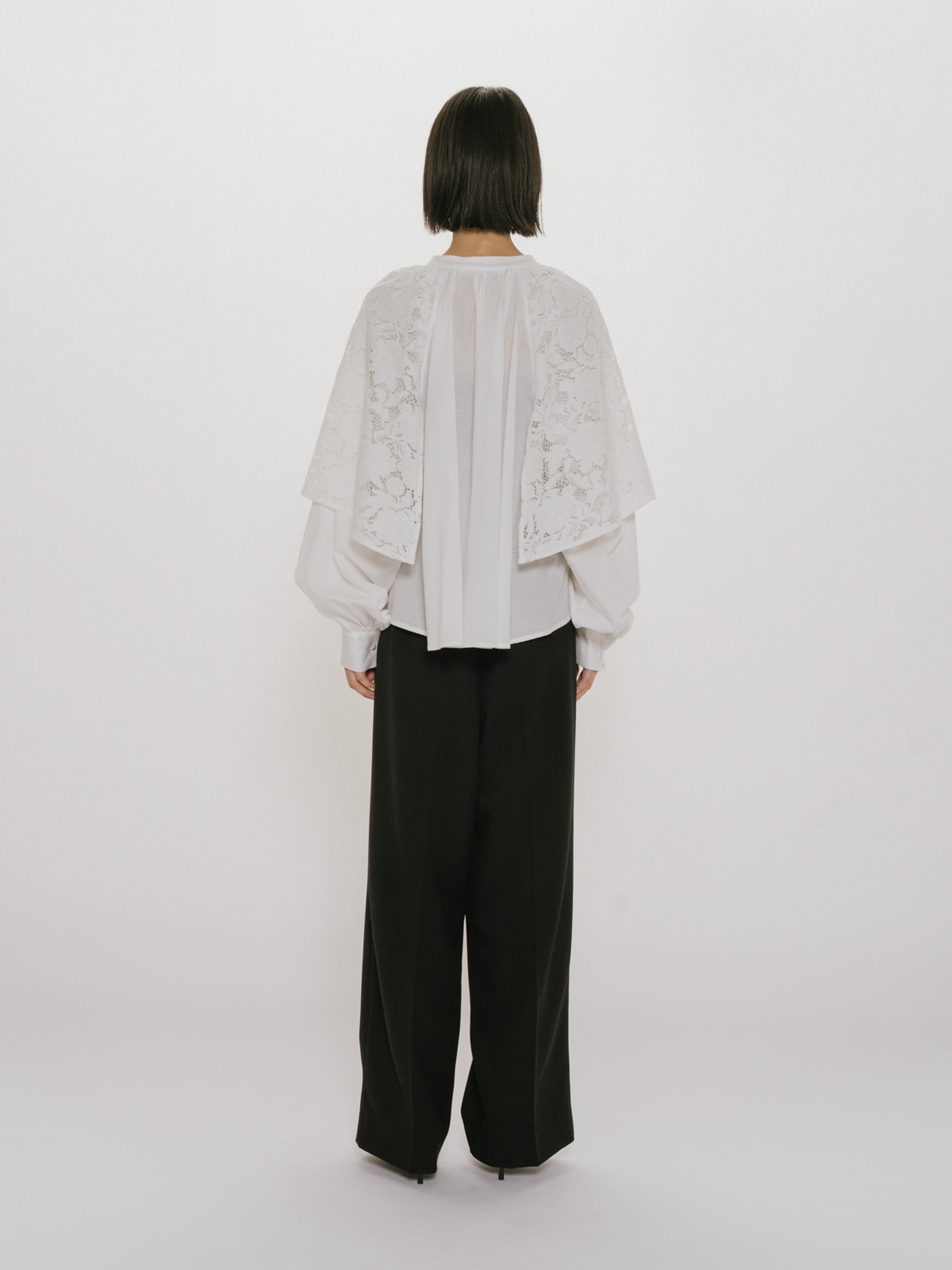 lace flare blouse