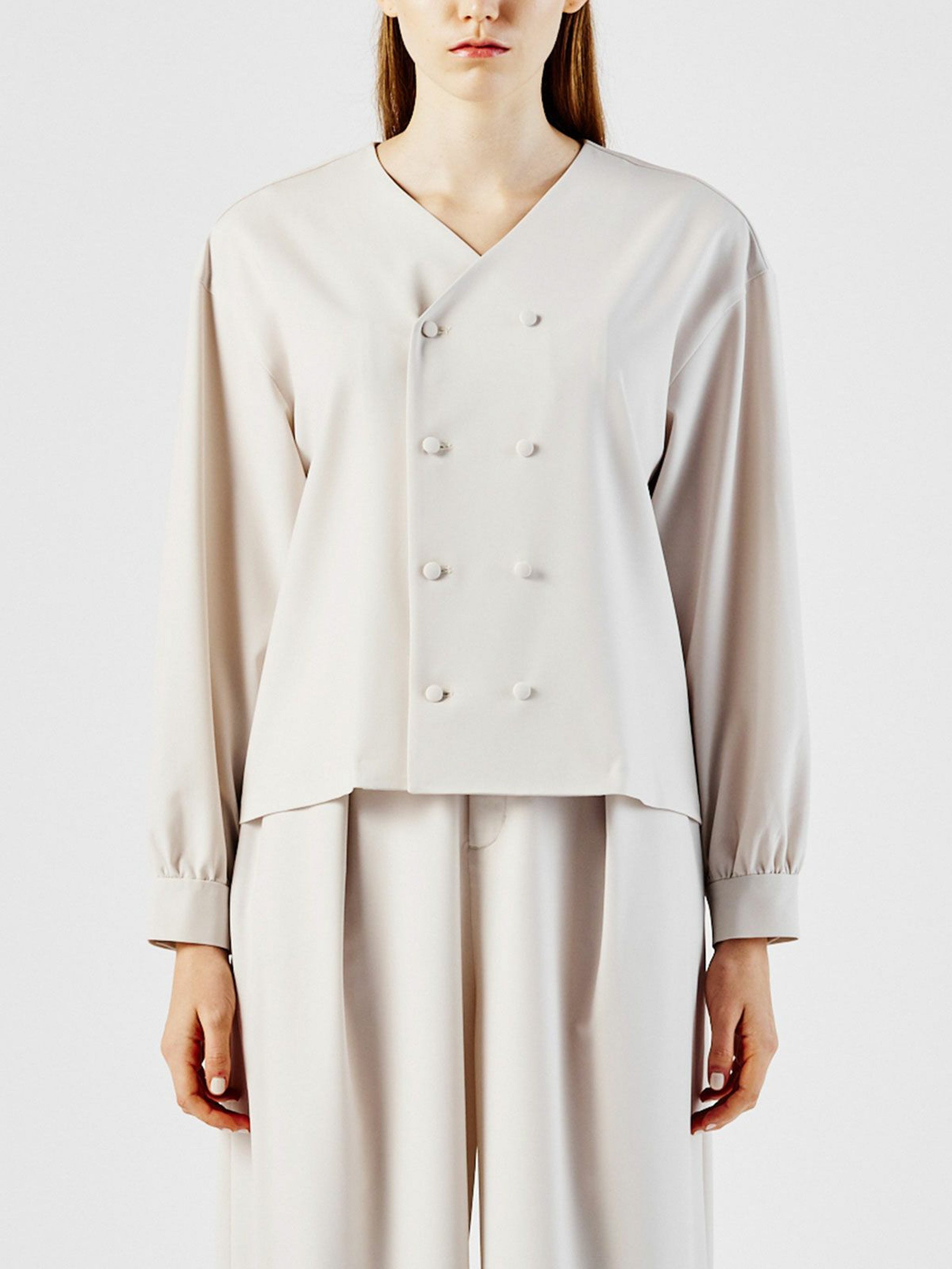 ノーカラーダブルブレスドシャツ【3-1385/3-1362/3-1374】