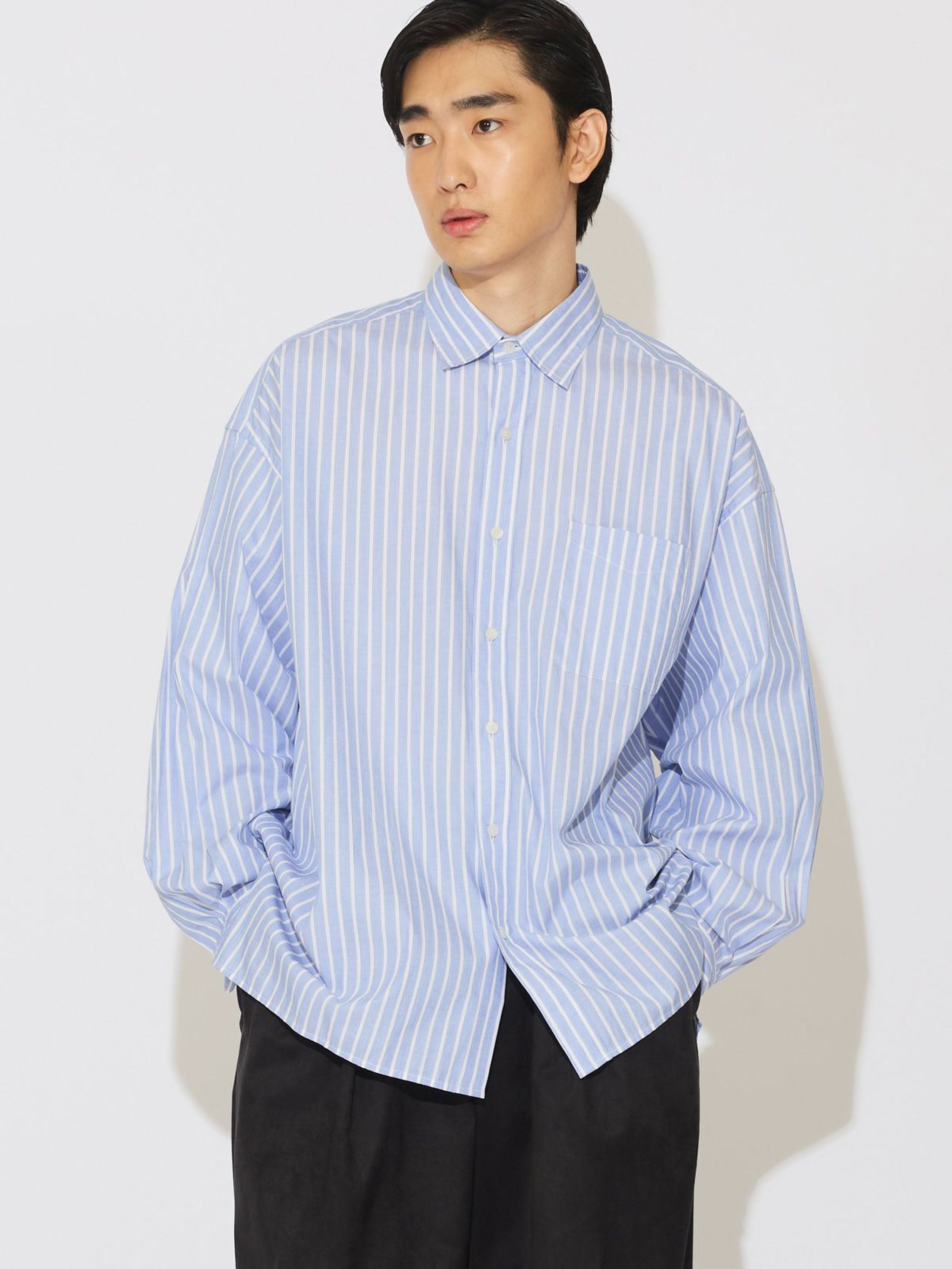 Men’s リラックスストライプシャツ【3-1035】