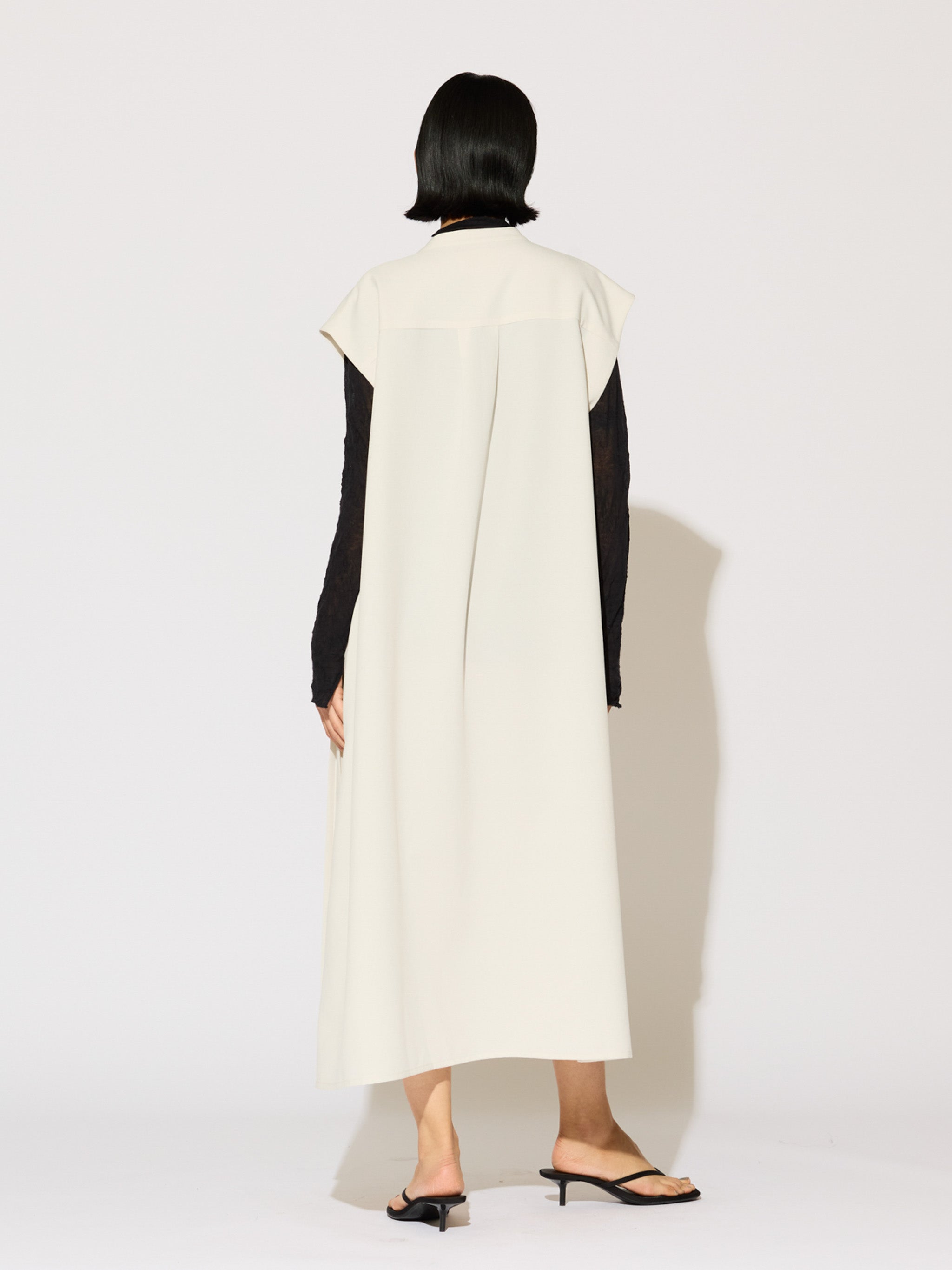 asymmetrical pleated sleeveless onepiece