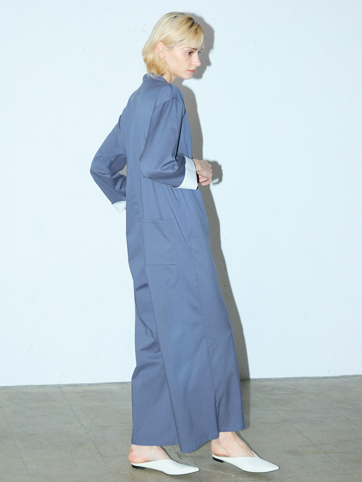 collarless jumpsuit