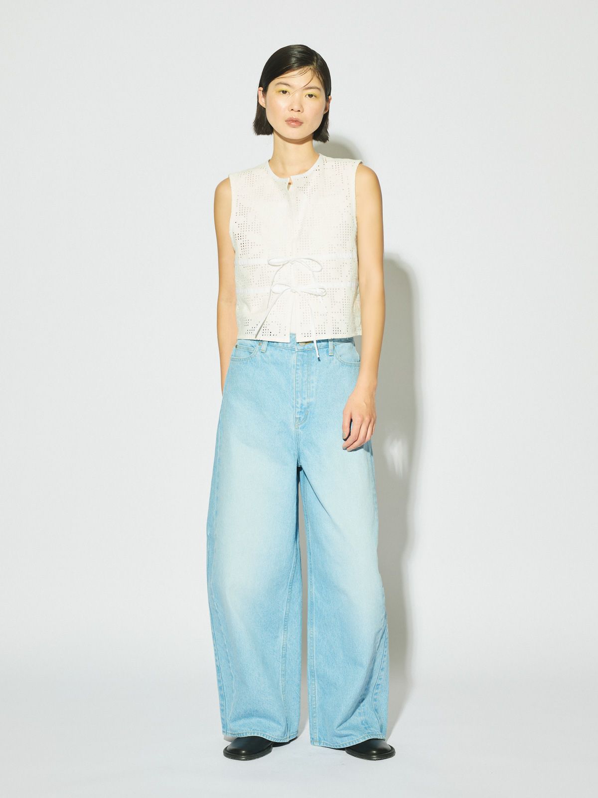 barrel leg wide denim