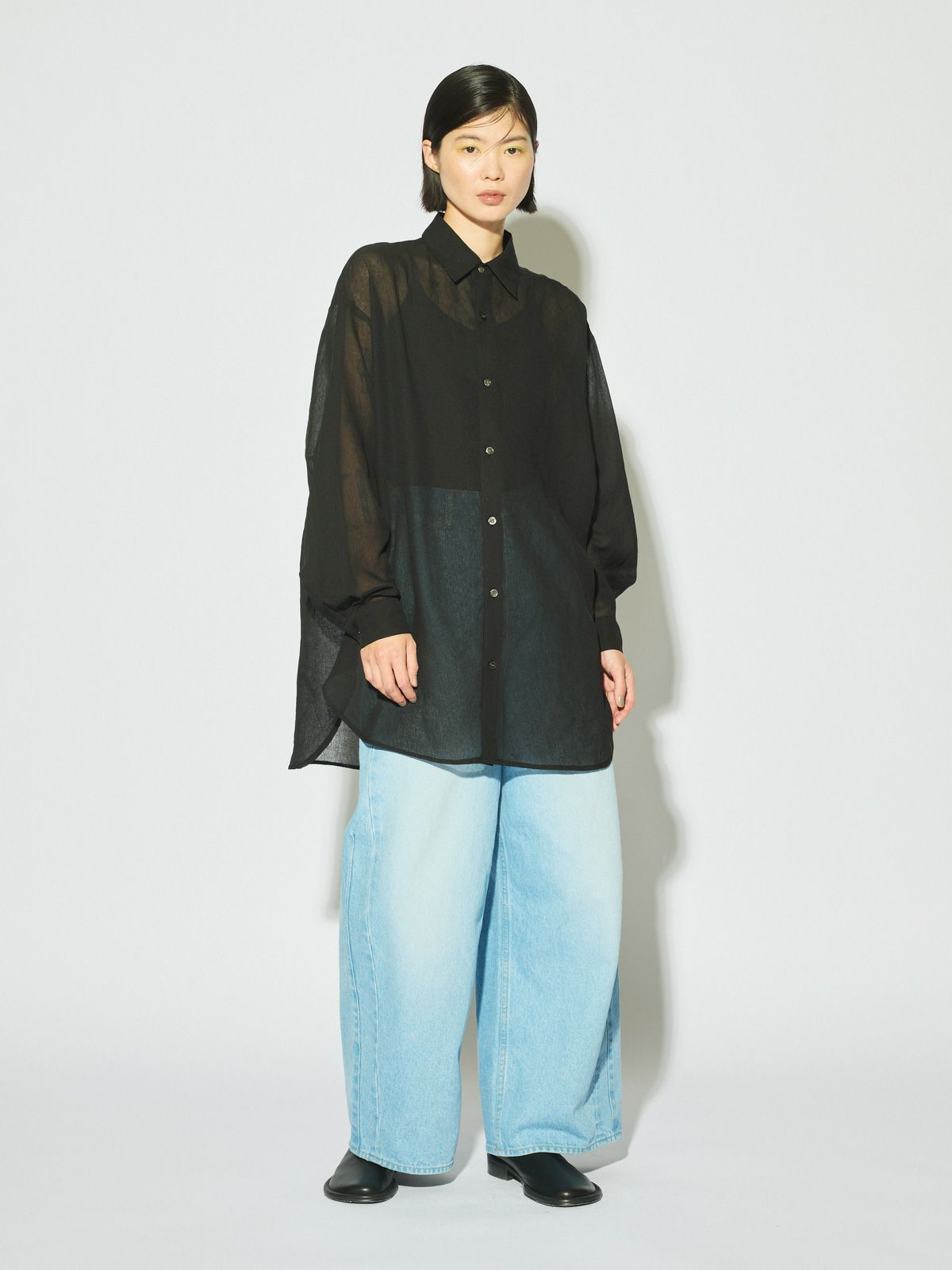 barrel leg wide denim