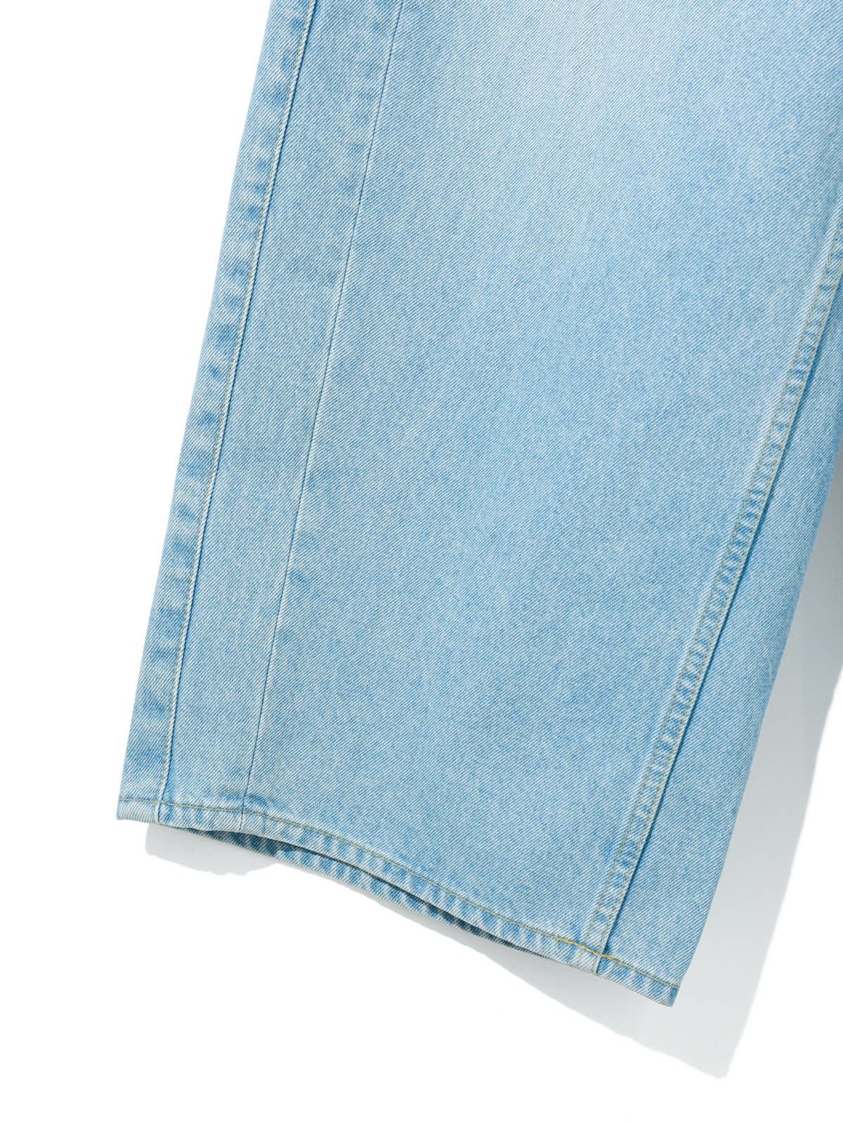 barrel leg wide denim