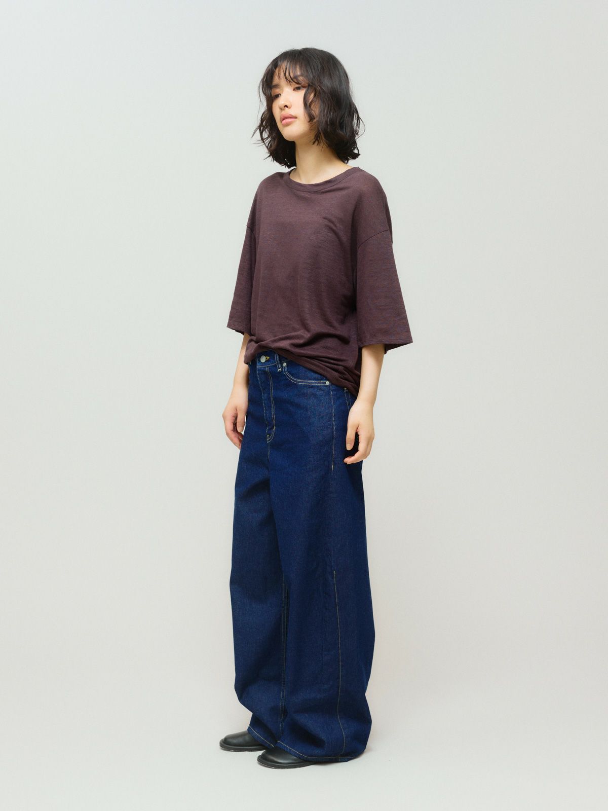 barrel leg wide denim