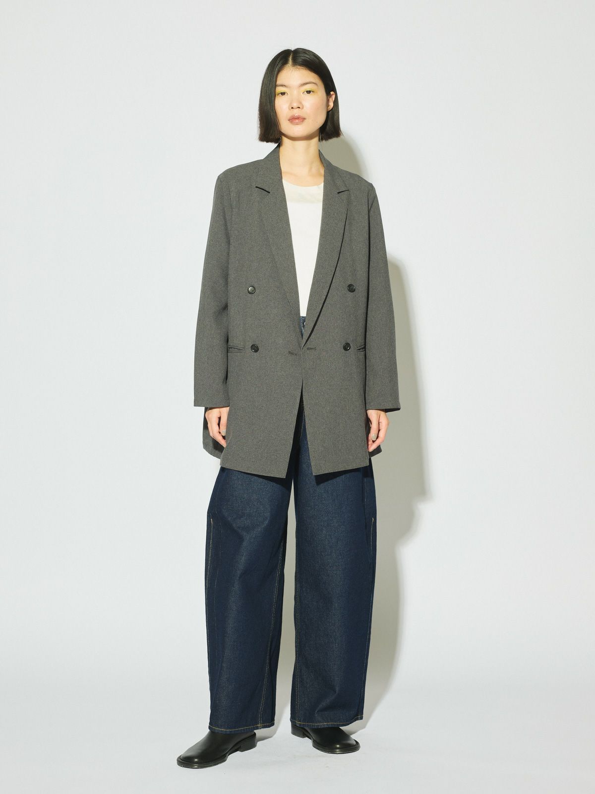 barrel leg wide denim