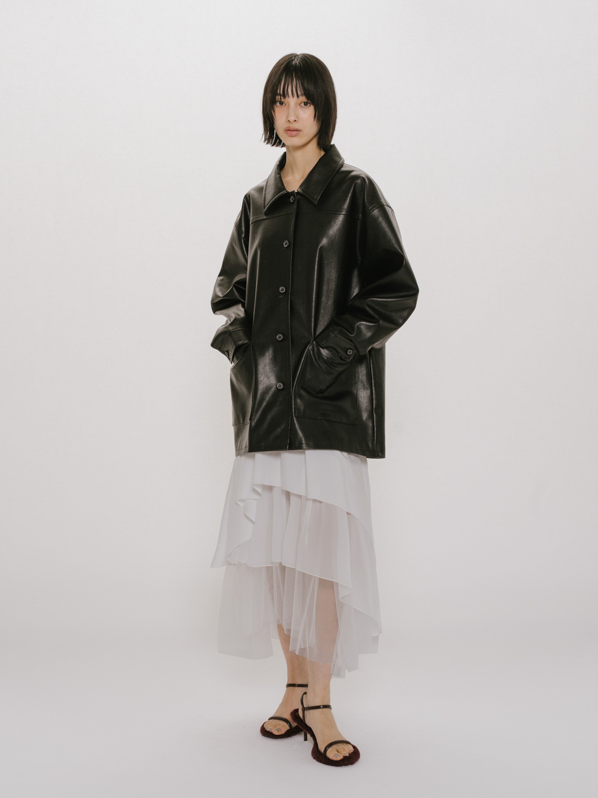 asymmetry tiered skirt