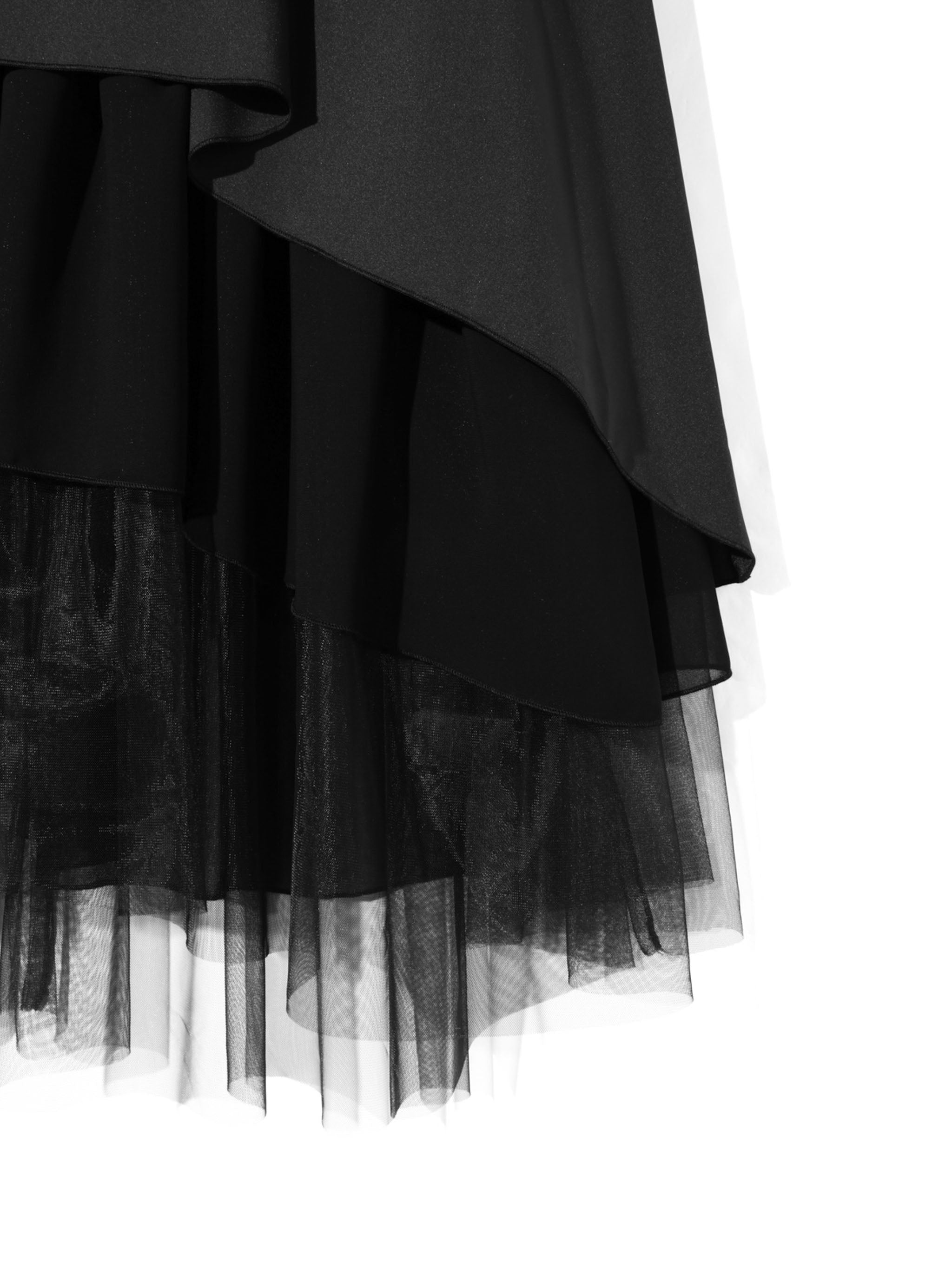 asymmetry tiered skirt