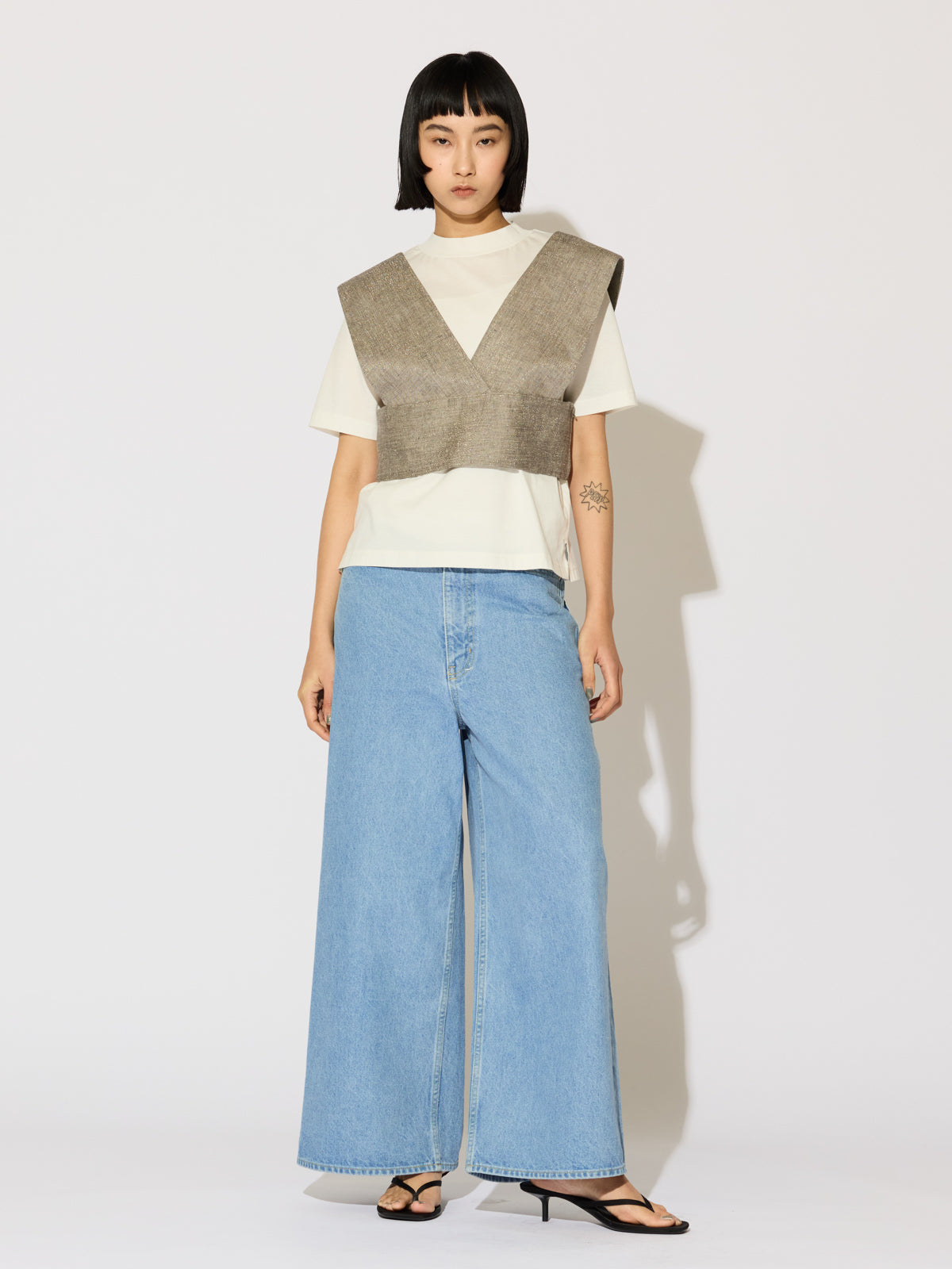 high waist wide denim