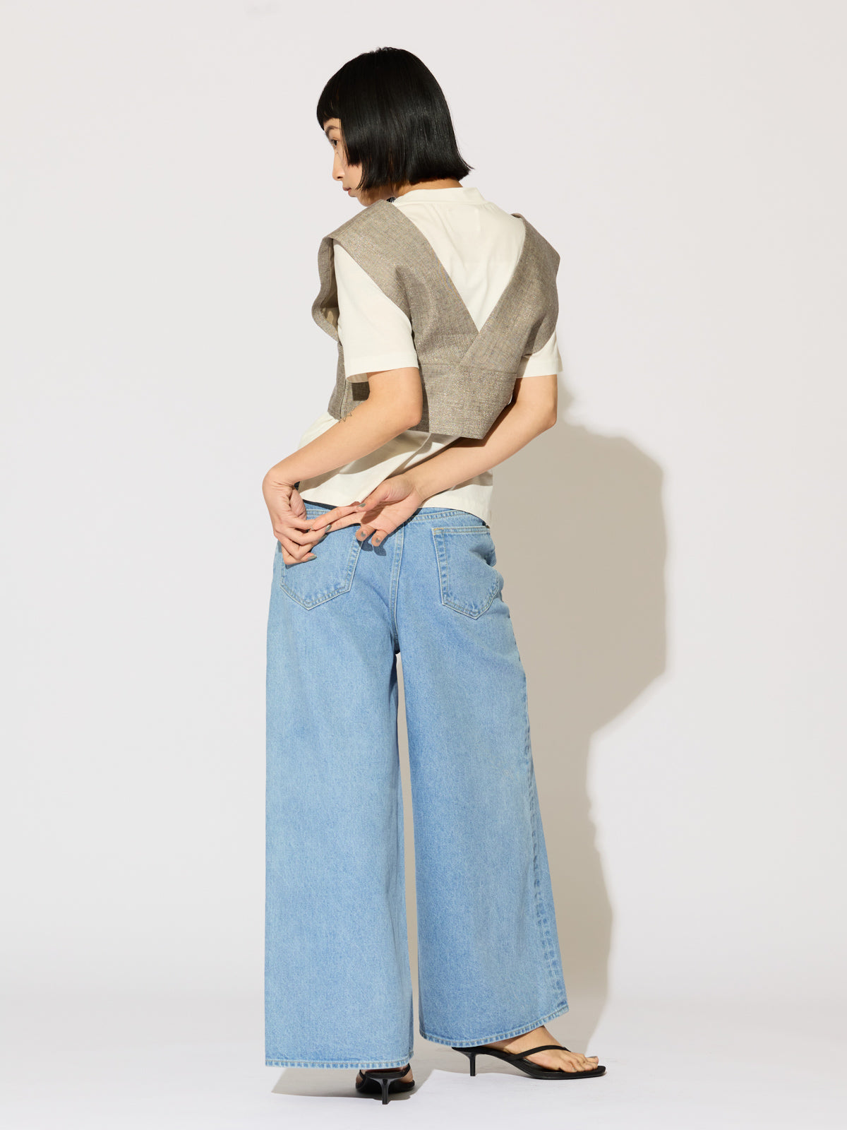 high waist wide denim
