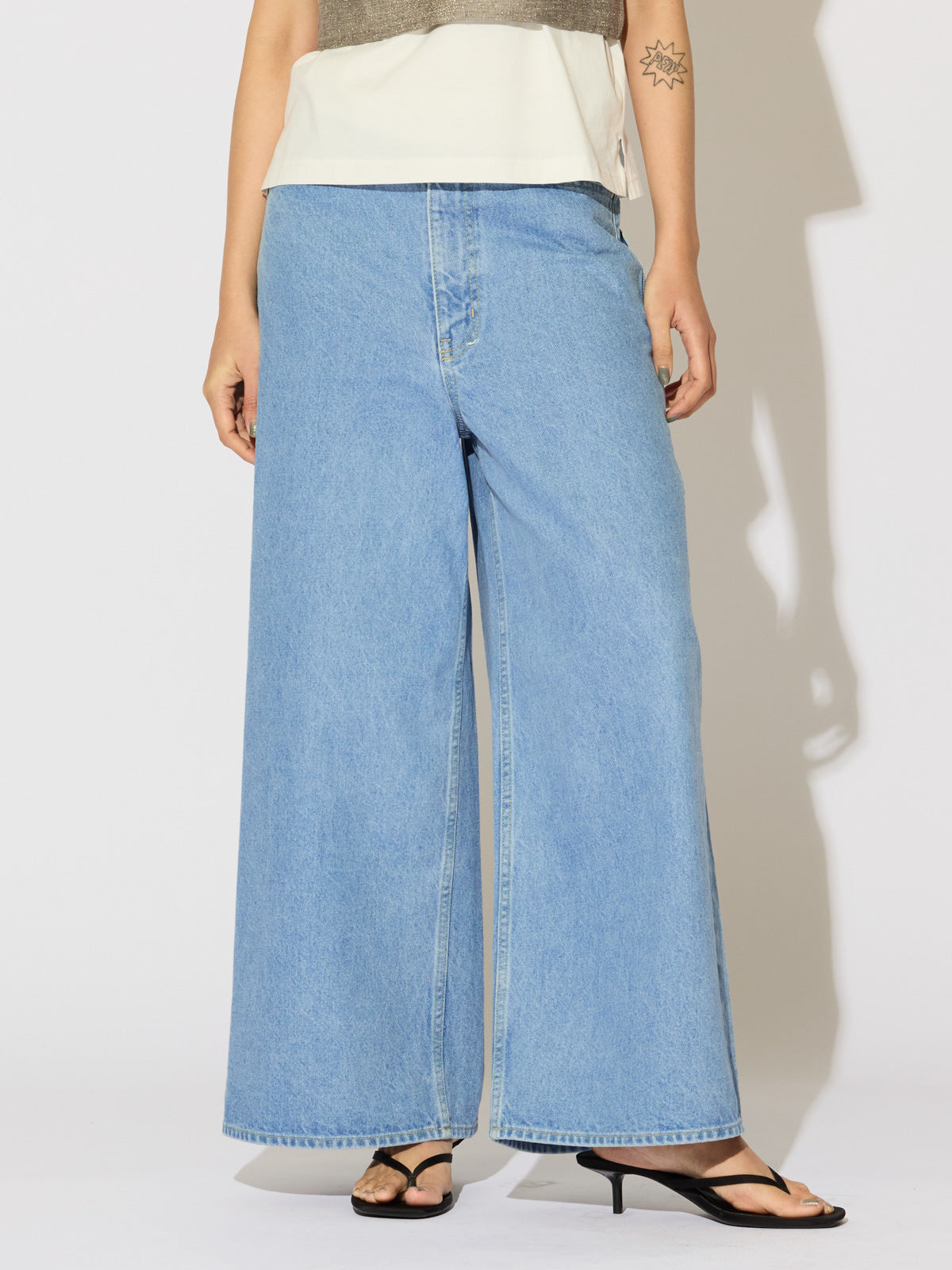 high waist wide denim