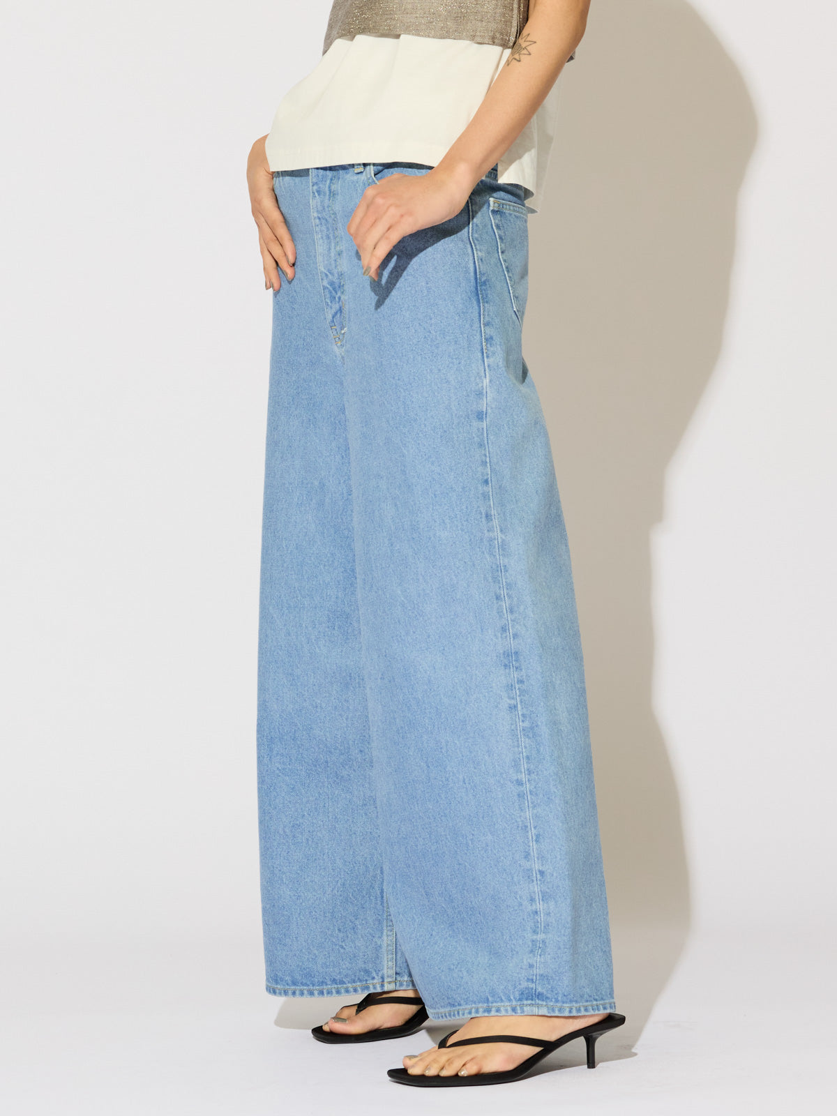 high waist wide denim