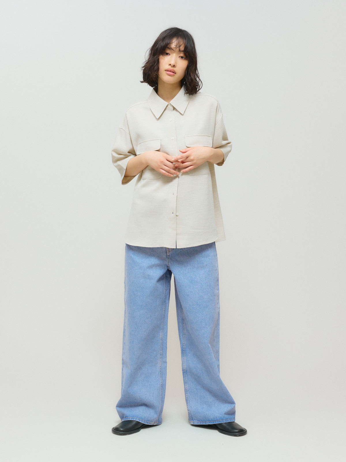 high waist wide denim (blue)