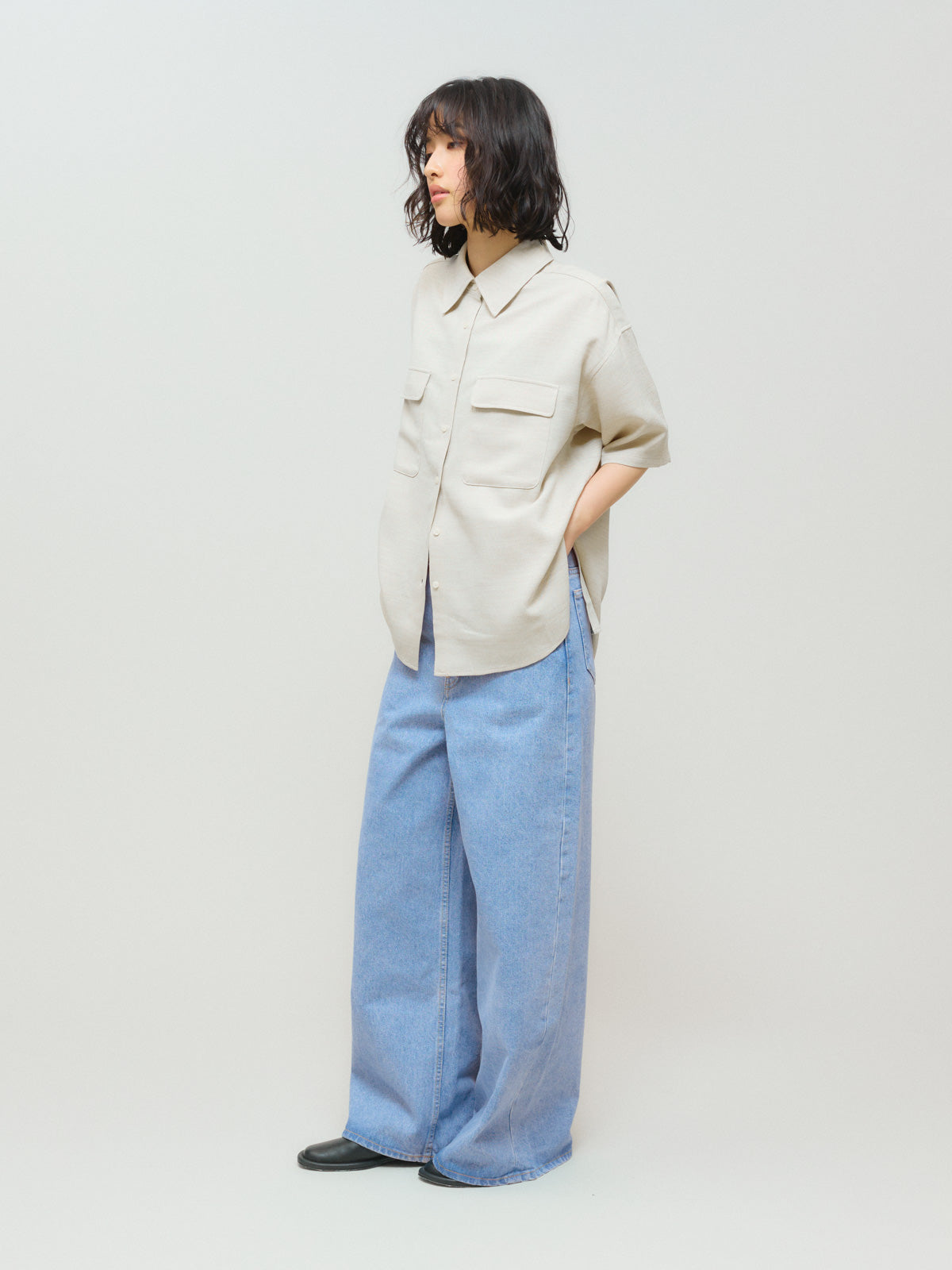 high waist wide denim (blue)