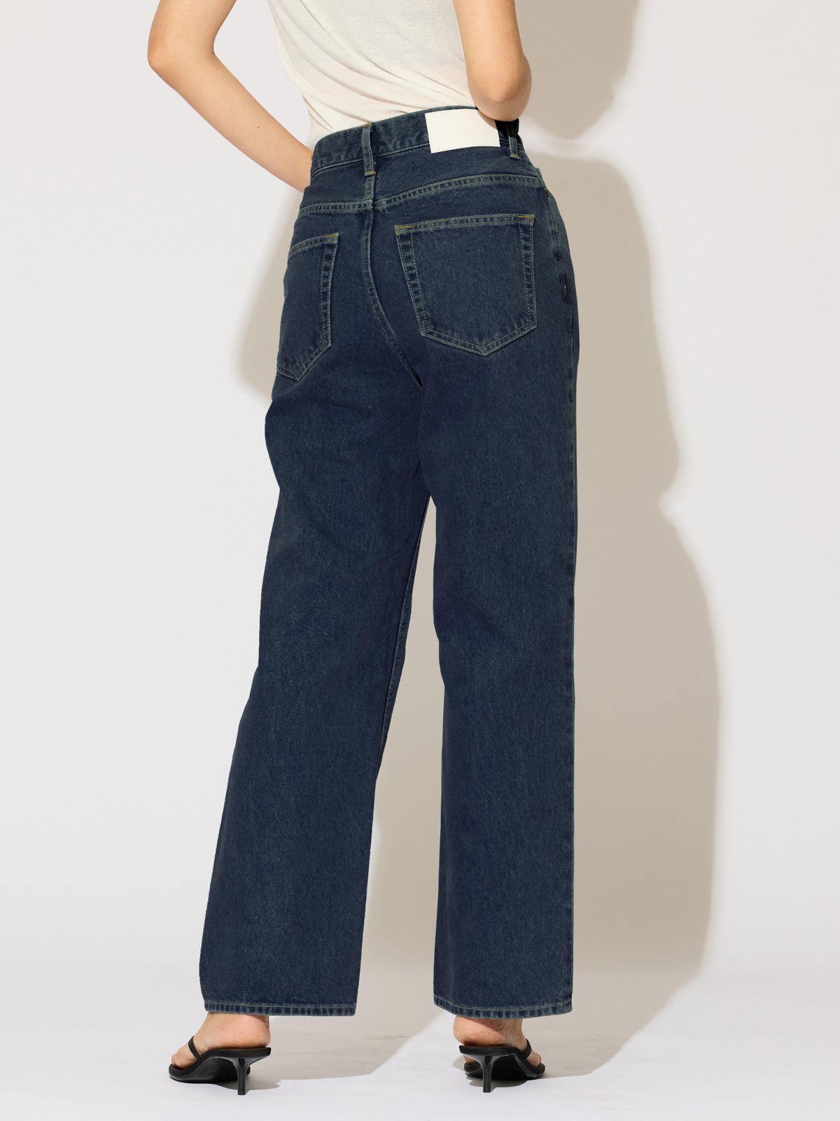 high waist straight denim