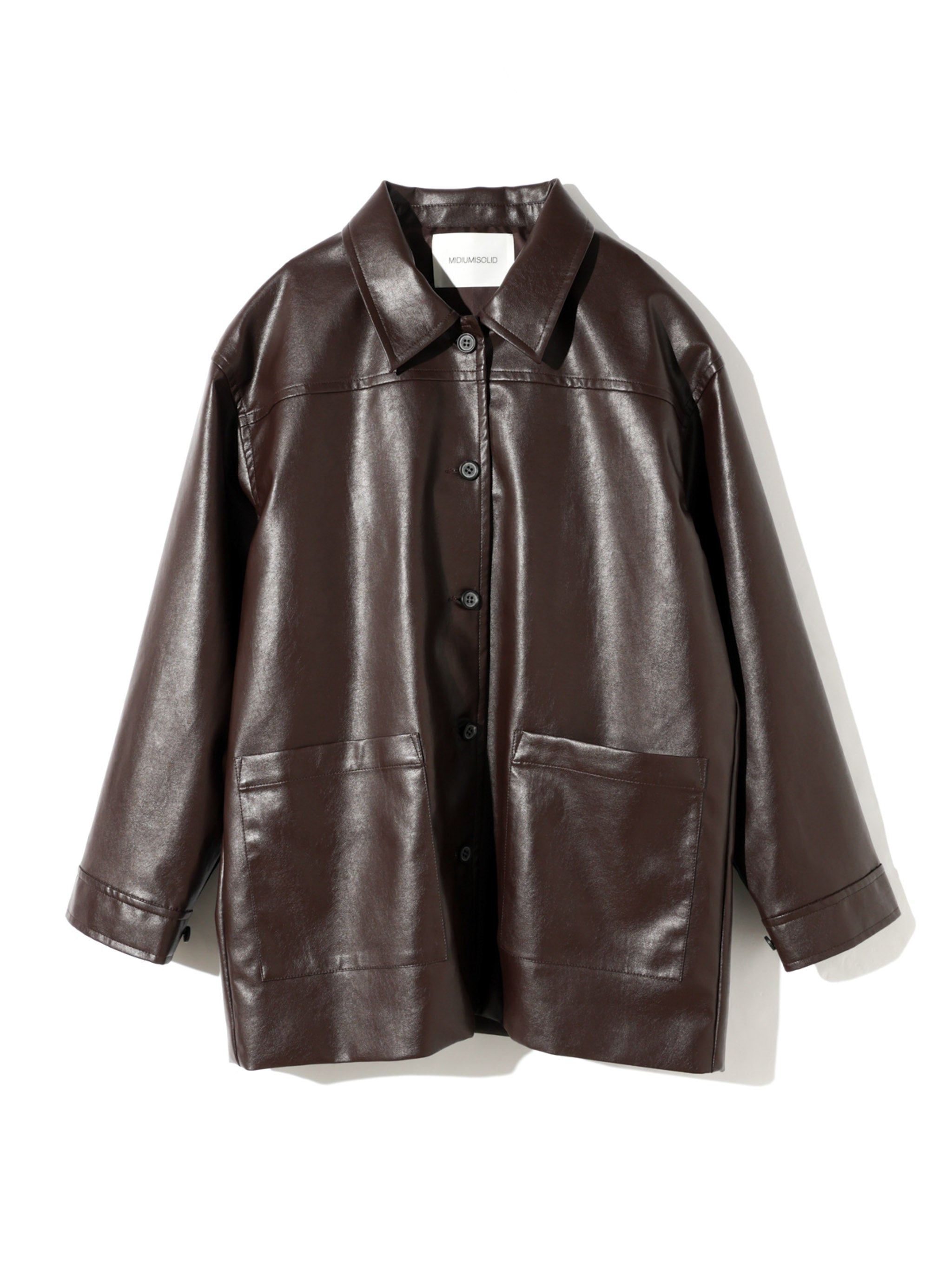 synthetic leather over size blouson