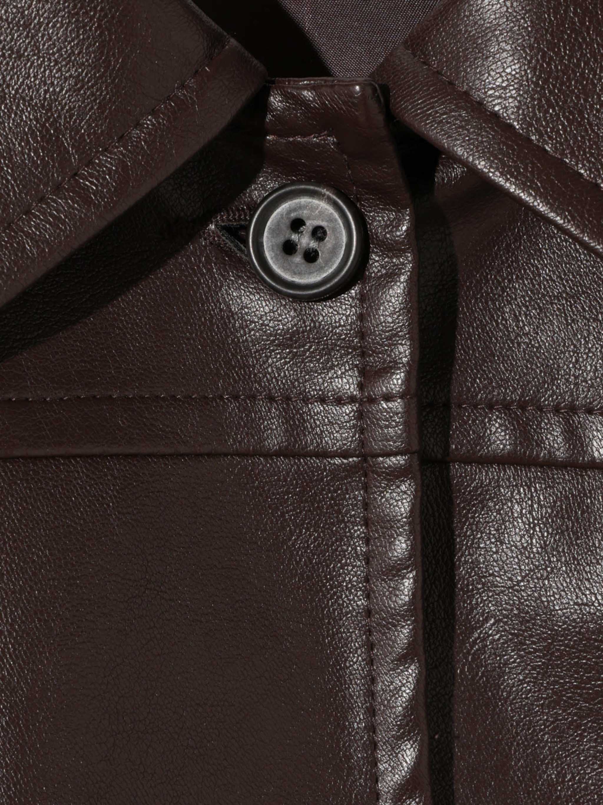 synthetic leather over size blouson