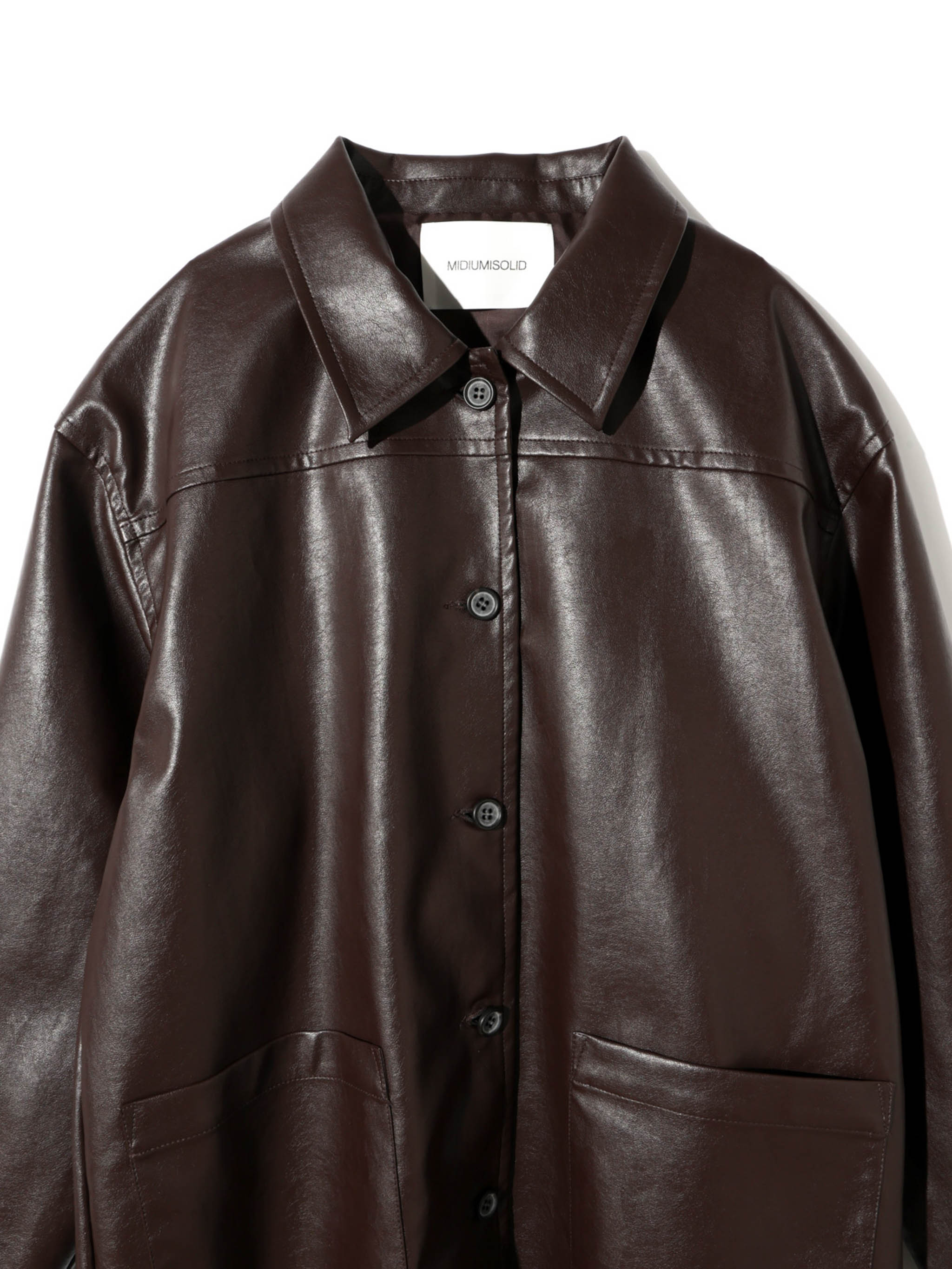 synthetic leather over size blouson